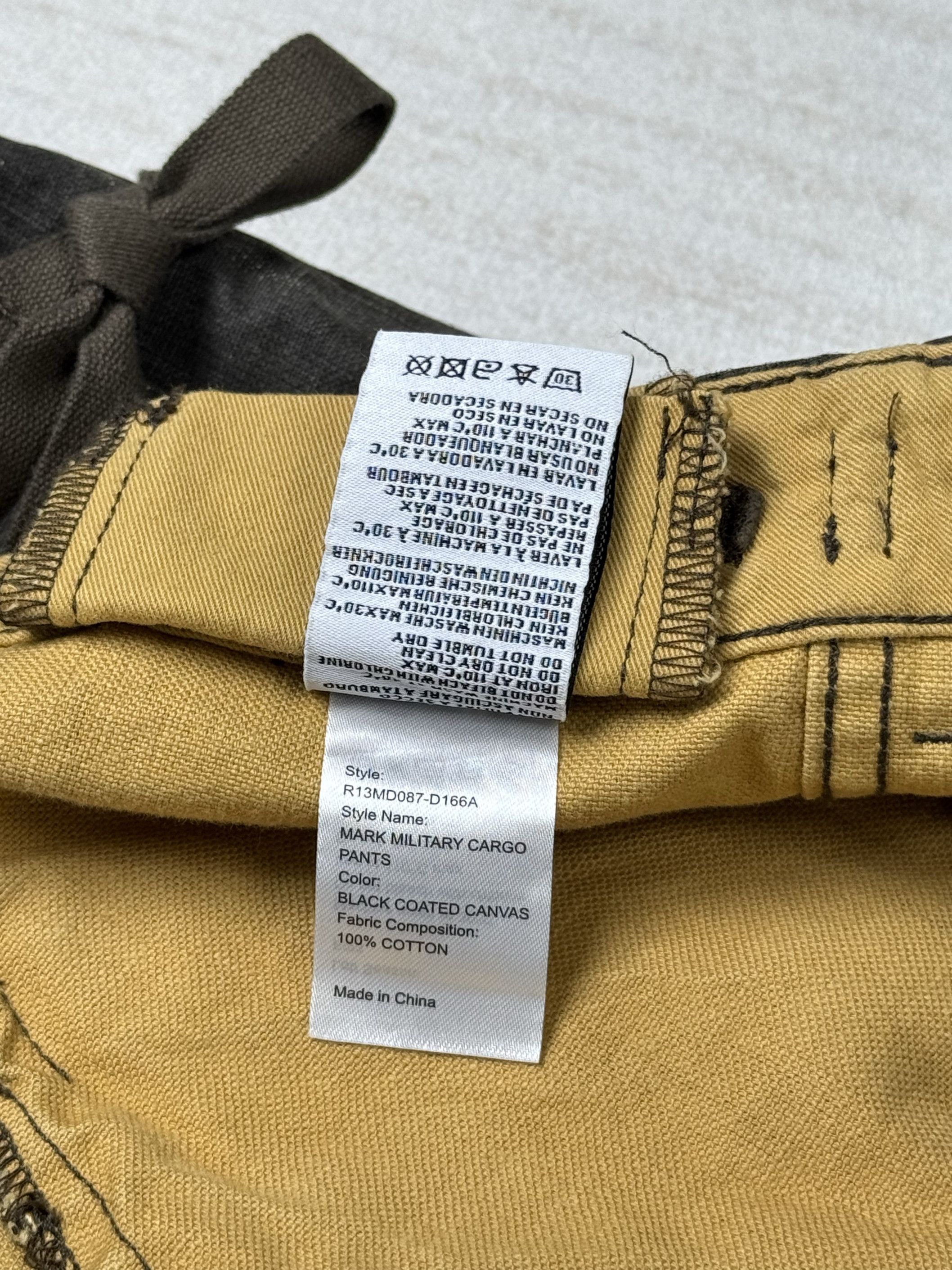 R13 UNWORN* R13 MARK MILITARY CARGO PANTS - BLACK CANVAS Size US 30 / EU 46 - 12 Thumbnail