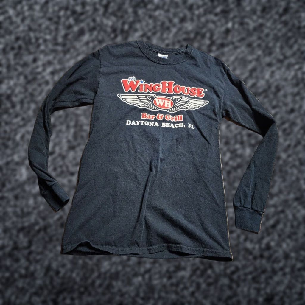 Gildan Gildan Motorcycle Long Sleeve T Shirt Mens Black S Ker's Winghouse Logo Graphic Print Cotton Size US S / EU 44-46 / 1 - 1 Thumbnail