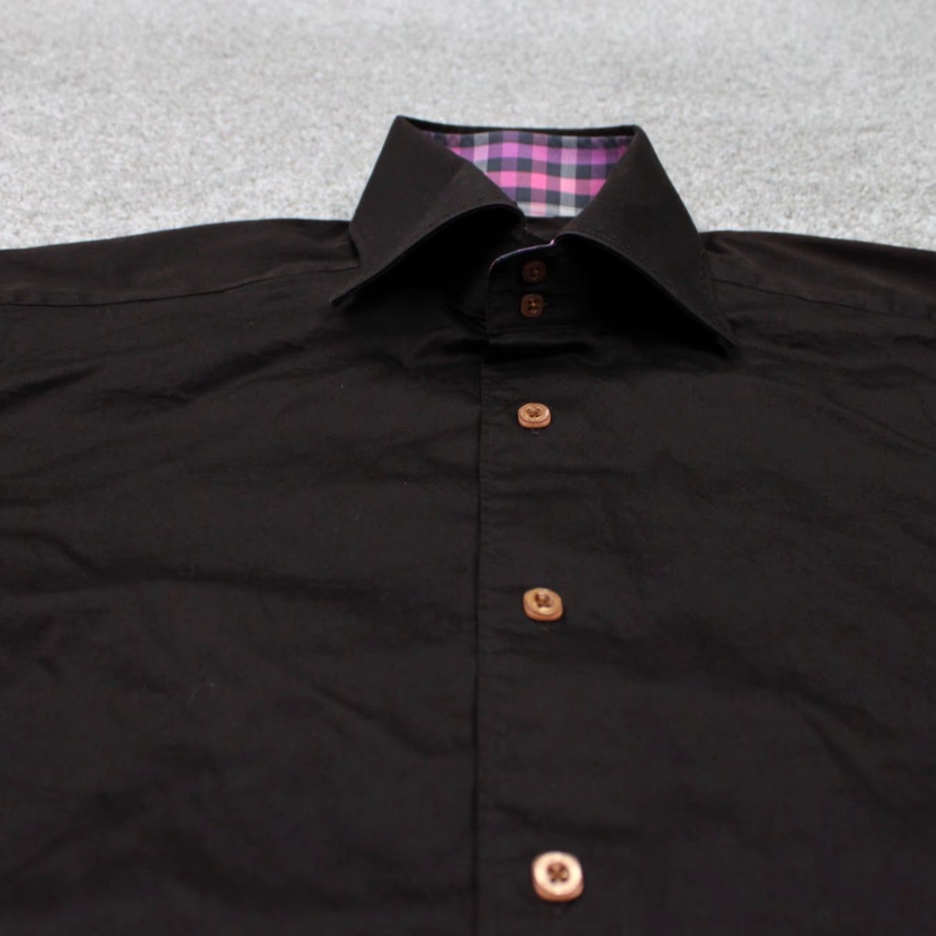 Vintage Stone Rose Button-Up Shirt Mens 3 / Medium Brown/Pink Red Geometric Pattern Long Sleeve S/S Factory Size US M / EU 48-50 / 2 - 5 Thumbnail