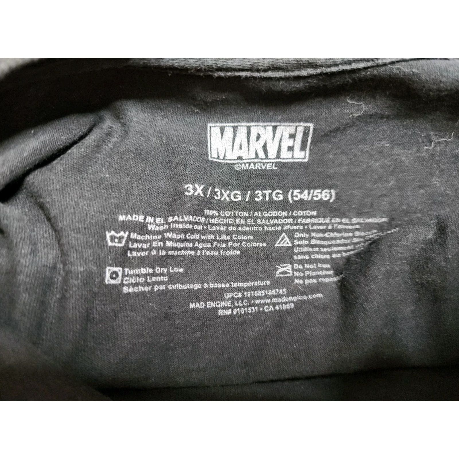 Vintage VINTAGE Marvel Men's T-Shirt 3XL Graphic Short Sleeve Crew Neck Black Comics 90s Size US XXL / EU 58 / 5 - 5 Thumbnail