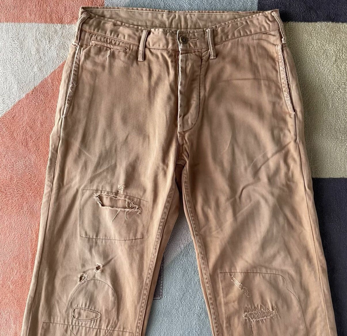 RRL Ralph Lauren RRL Ralph Lauren Double RL Patchwork Casual Pants K22 Size US 28 / EU 44 - 2 Thumbnail