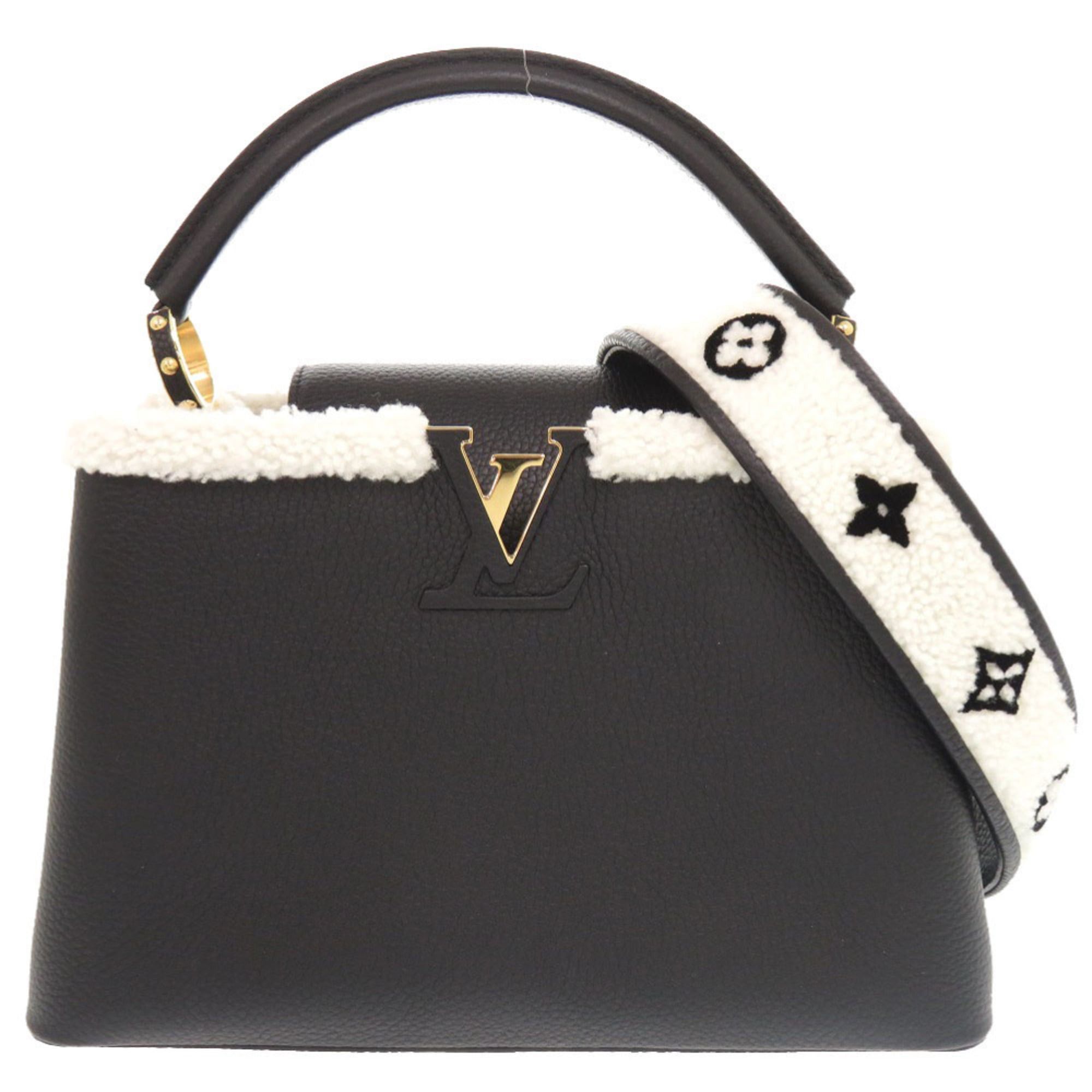 Louis Vuitton Like New Louis Vuitton Capucines MM M59073 IC Taurillon Leather Shearling Black Handbag LV 0237LOUIS VUITTON Size ONE SIZE - 1 Thumbnail