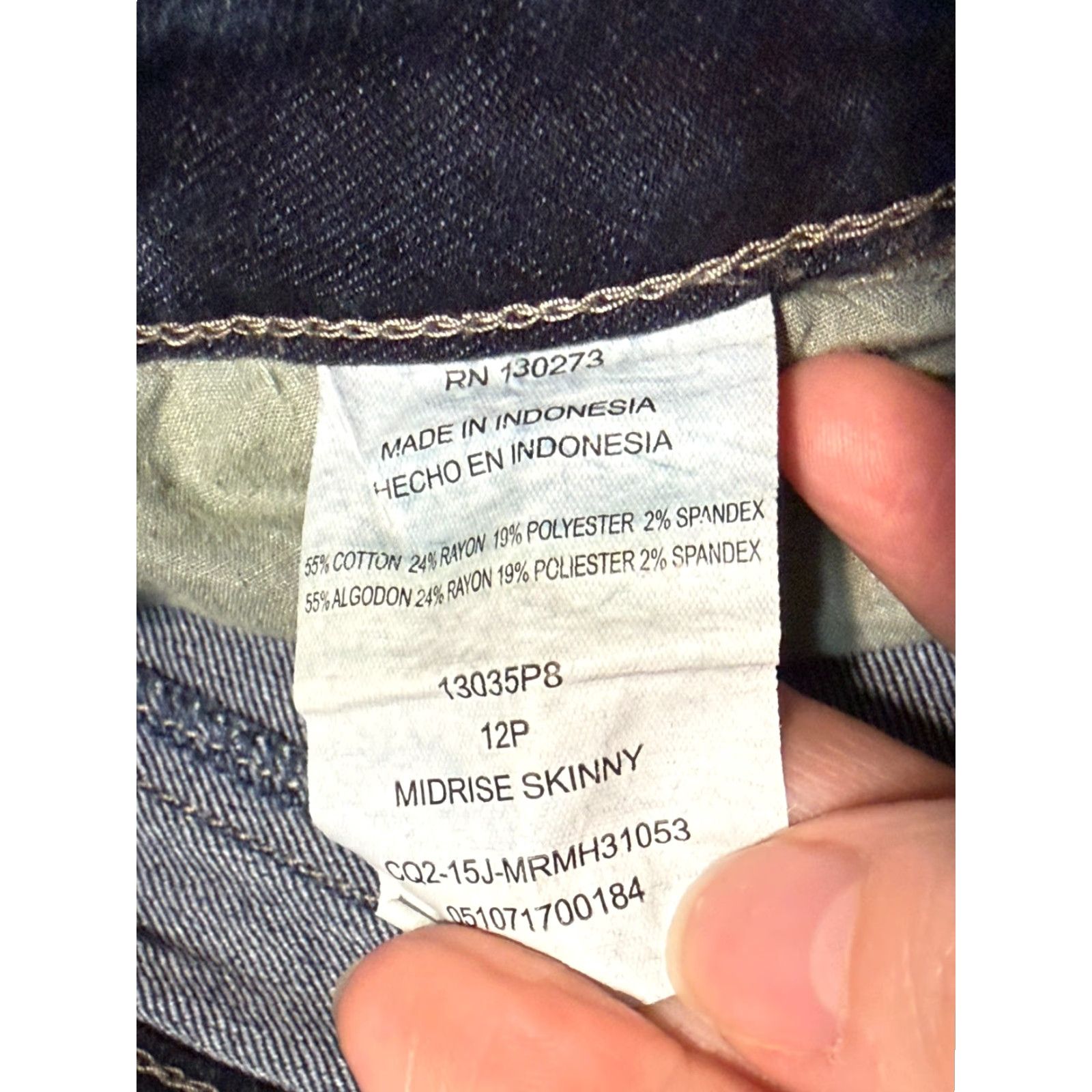 Lee Riders by Lee Jeans Women's 12P Blue Denim Curvy Fit Skinny High Rise Jeans Shirt? Size 34" / US 12 / IT 48 - 6 Thumbnail