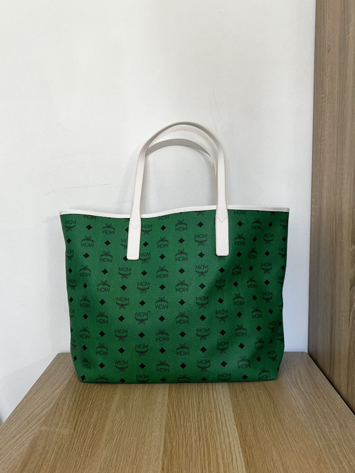 MCM Monogram Leather Tote Bag Global Summit Sao Paulo 2015 in Green, Women's