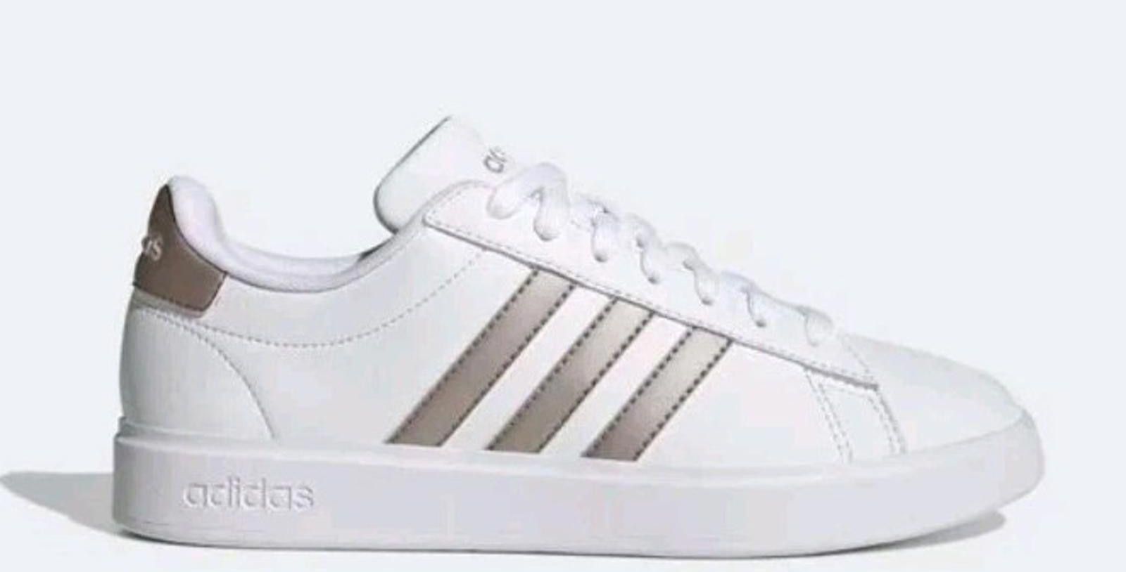 Adidas Adidas Women's 8 Grand Court White/Metallic Shoes Sneakers Size US 8 / IT 38 - 4 Thumbnail