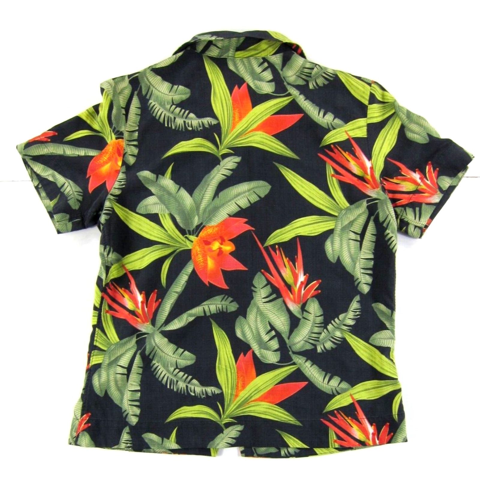Tommy Bahama VINTAGE Tommy Bahama 100% Silk Black Green Orange Button Up Hawaiian Shirt Blouse S 4/6 Size S / US 4 / IT 40 - 2 Thumbnail