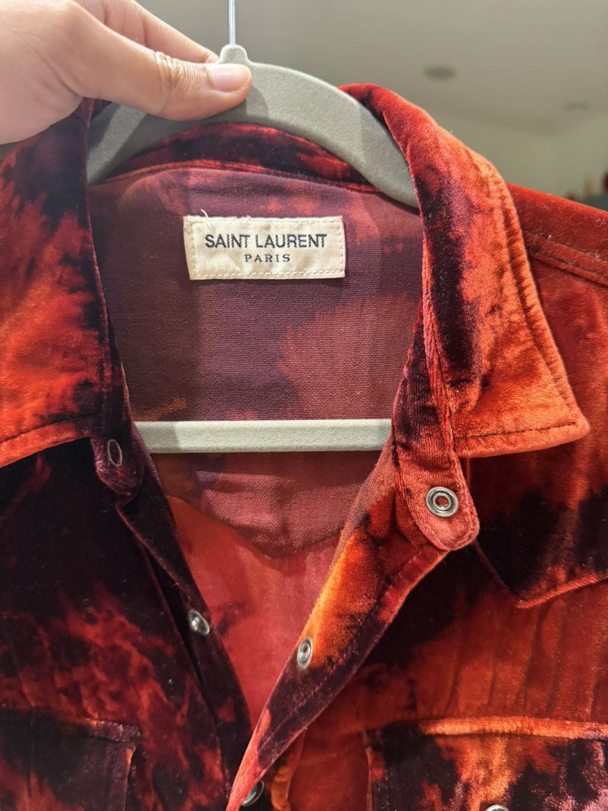 Saint Laurent Paris SS22 Saint Laurent Western Velvet Shirt Size US S / EU 44-46 / 1 - 1 Thumbnail