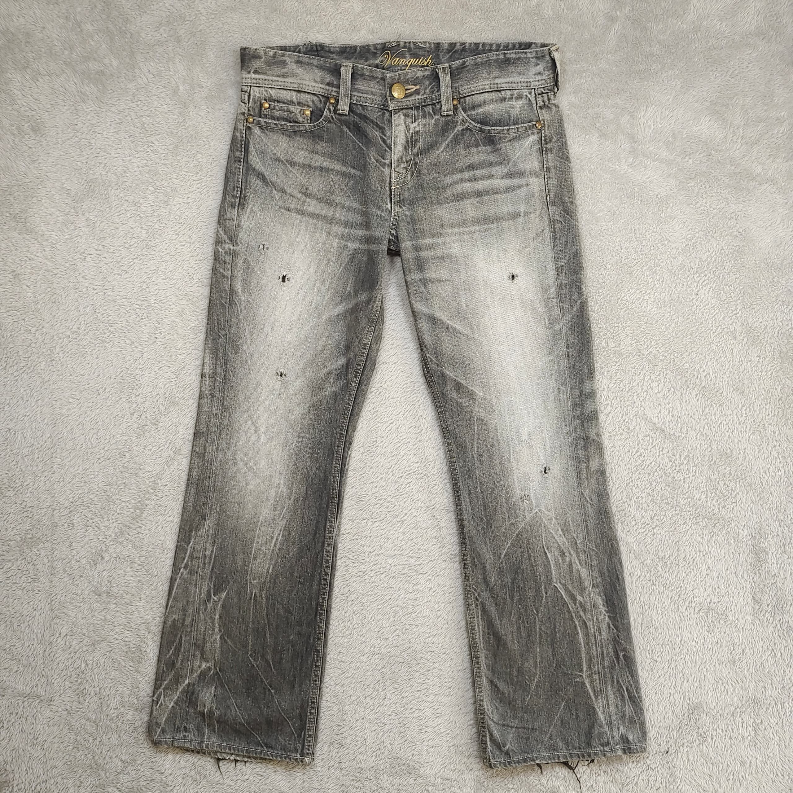 Vanquish Vintage Vanquish Gold Black Distressed Slim-Fit Jeans Size US 34 / EU 50 - 1 Thumbnail