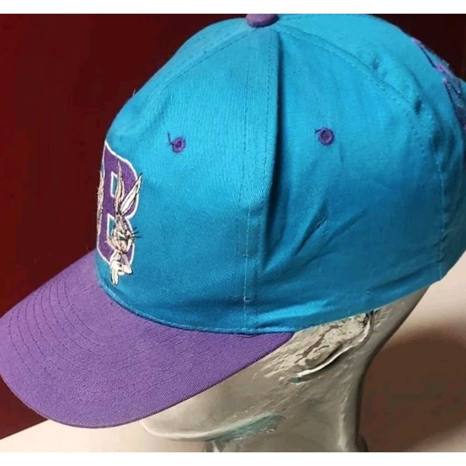 Vintage VINTAGE Looney Tunes Bugs Bunny Hat Snapback Embroidered Adult One Size Blue 1993 Retro 90s Cartoon Classic Preppy Geek Students Mens Women Size ONE SIZE - 4 Thumbnail