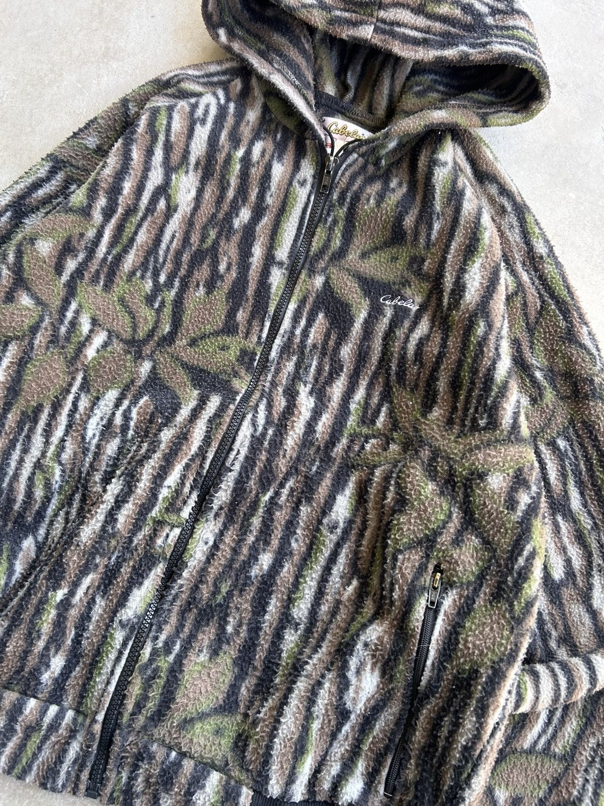 Realtree × Vintage Vintage Cabelas Fleece Hooded Jacket Size US L / EU 52-54 / 3 - 3 Thumbnail