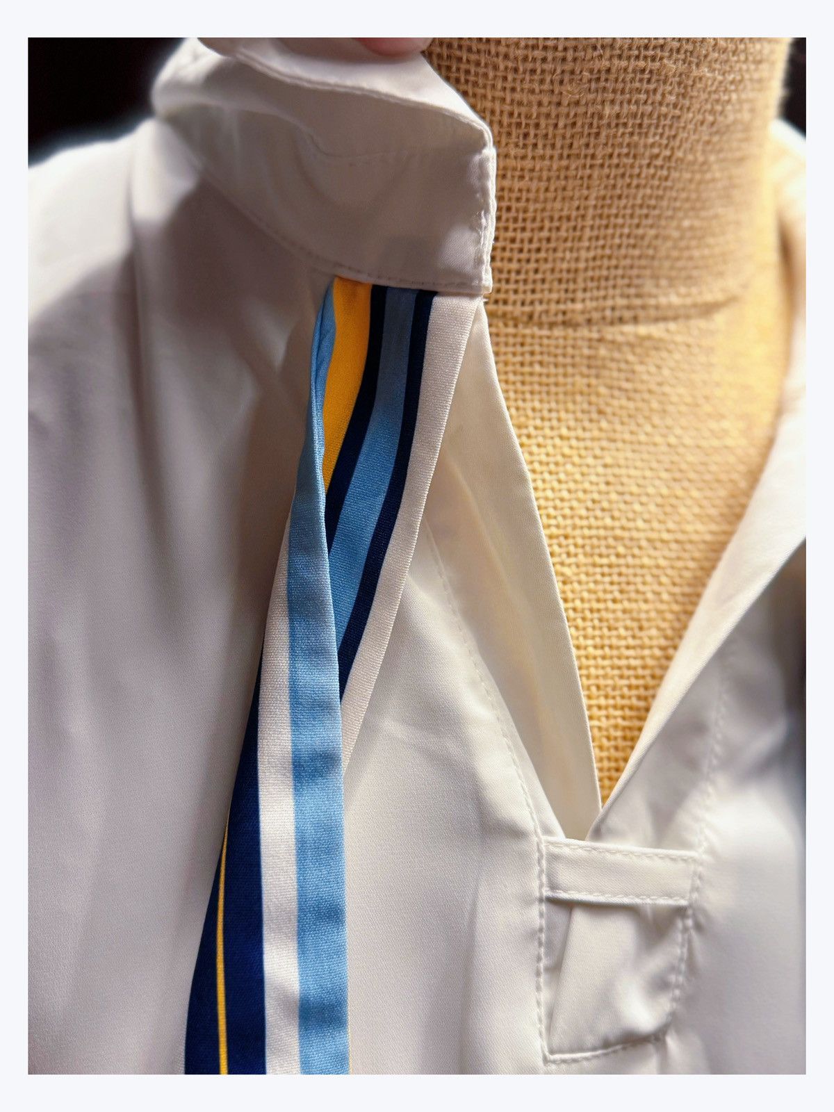 Other Oversized Collared Shirt w/ Striped Scarf Accents Size US L / EU 52-54 / 3 - 4 Thumbnail