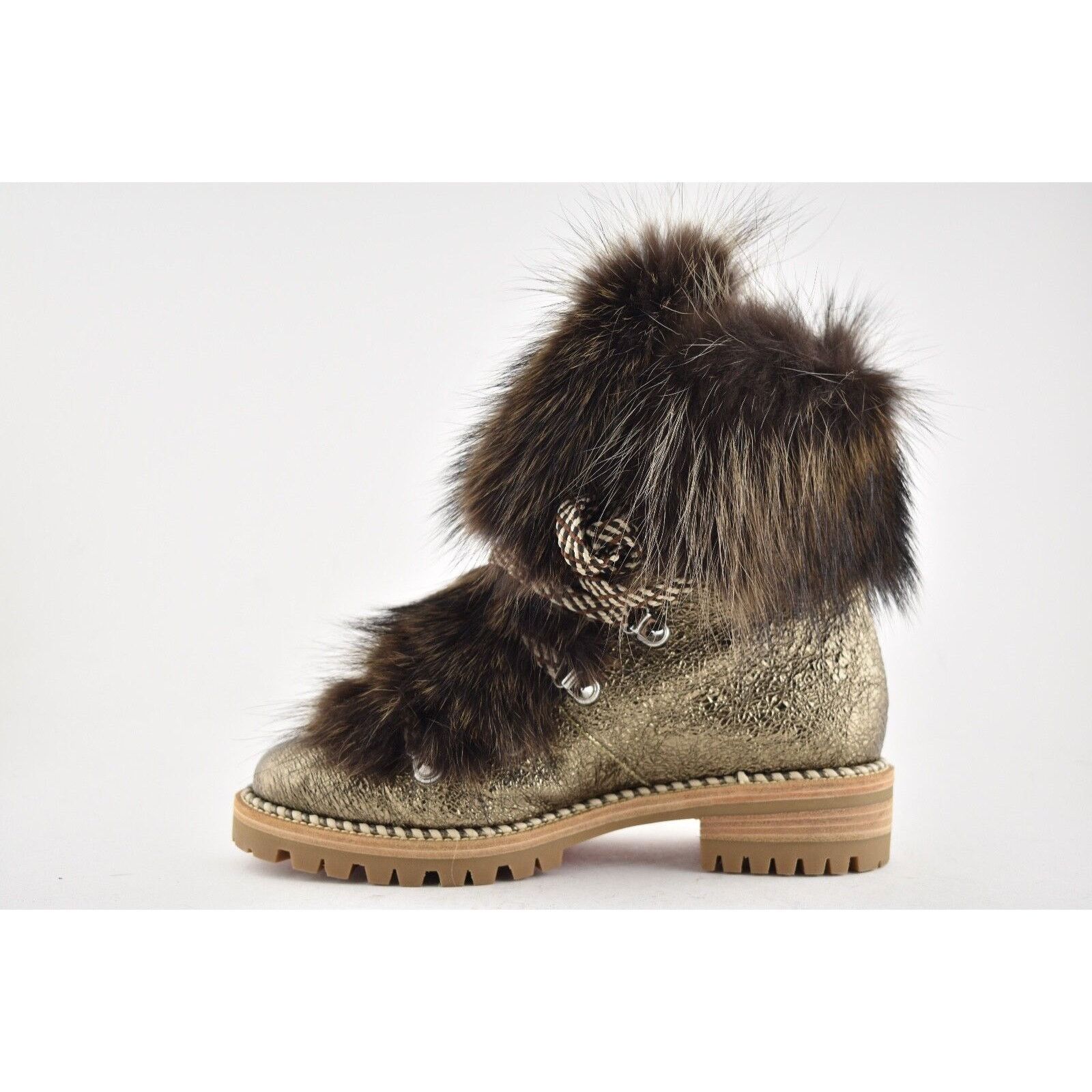 Christian Louboutin Christian Louboutin Fanny Flat Roche Fur Leather Lace Up Tie Size US 6 / IT 36 - 7 Thumbnail