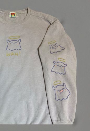Designer × OMOCAT Hololive x OMOCAT Ina'nis Wah! Sweater Crewneck Sweatshirt Size US L / EU 52-54 / 3 - 4 Thumbnail