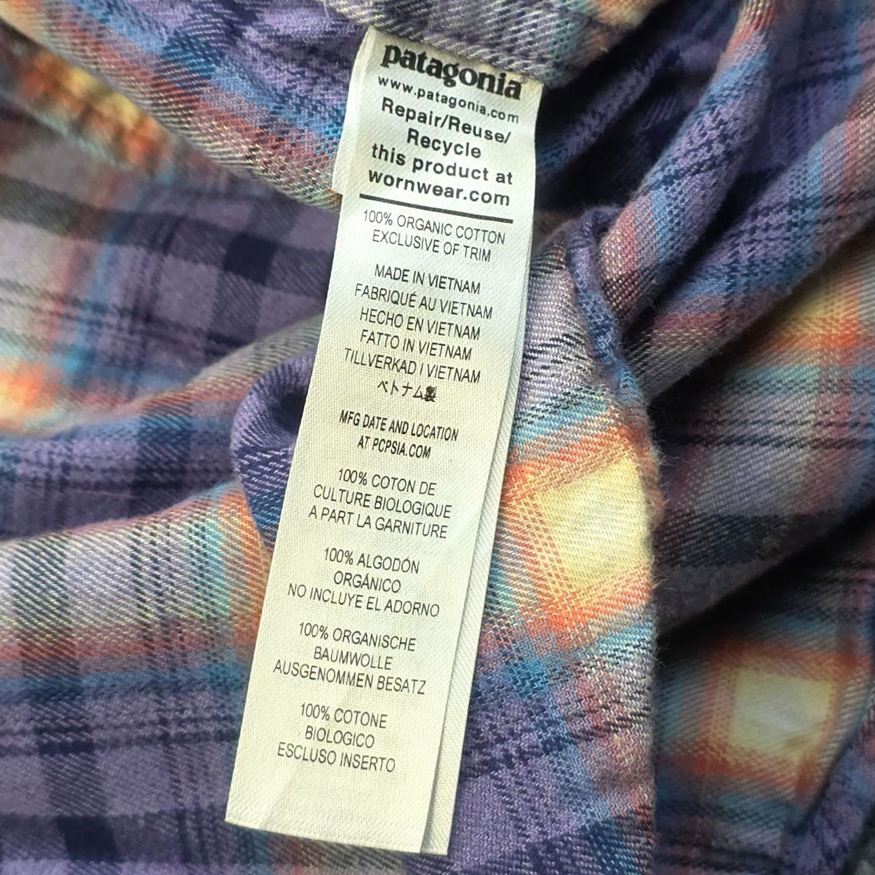 Patagonia Patagonia Fjord Flannel Shirt Mens Medium Purple Plaid Lightweight Long-Sleeved Button-Up Size US M / EU 48-50 / 2 - 6 Thumbnail