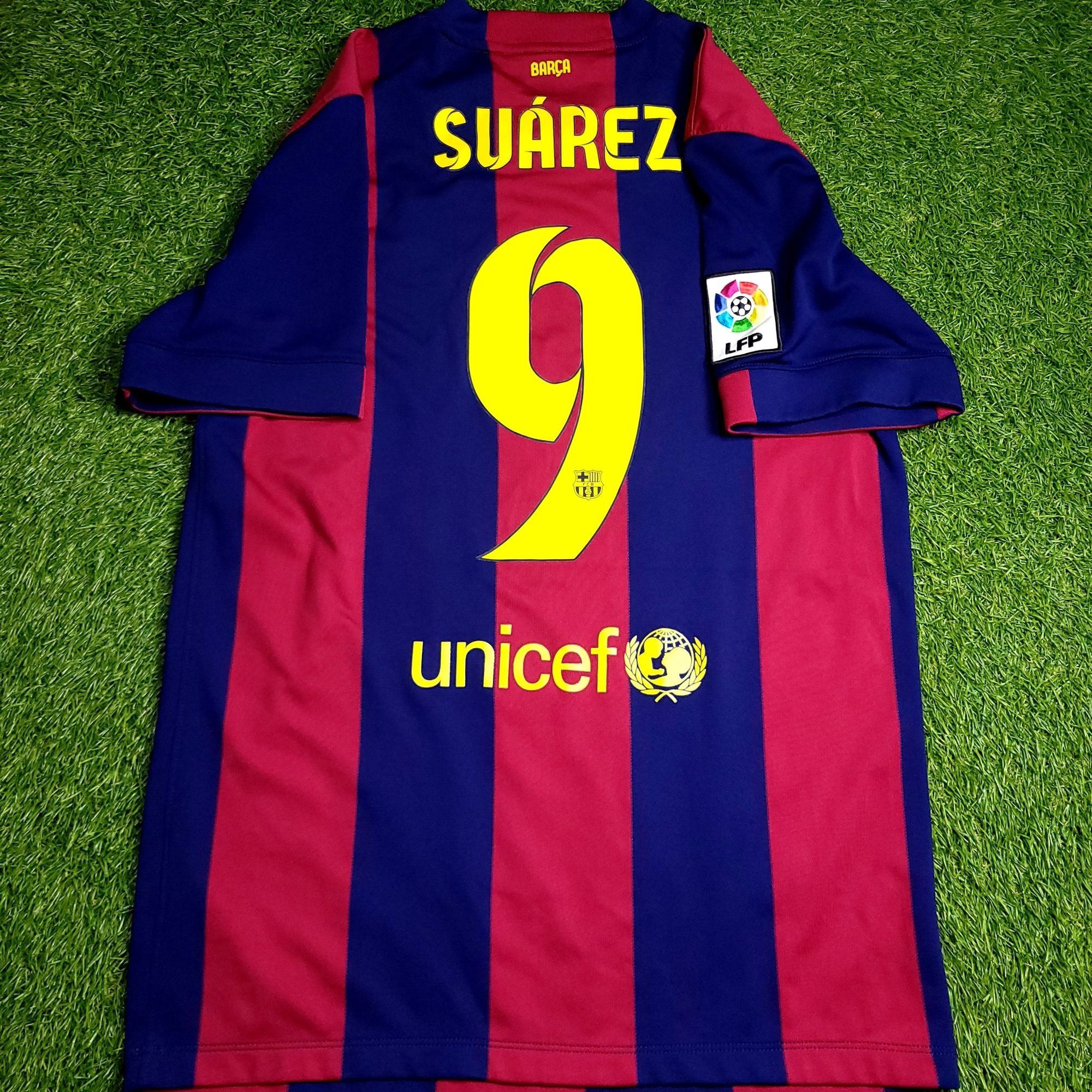 Nike Suarez Barcelona 2014 2015 TREBLE Soccer Jersey M Size US M / EU 48-50 / 2 - 1 Thumbnail