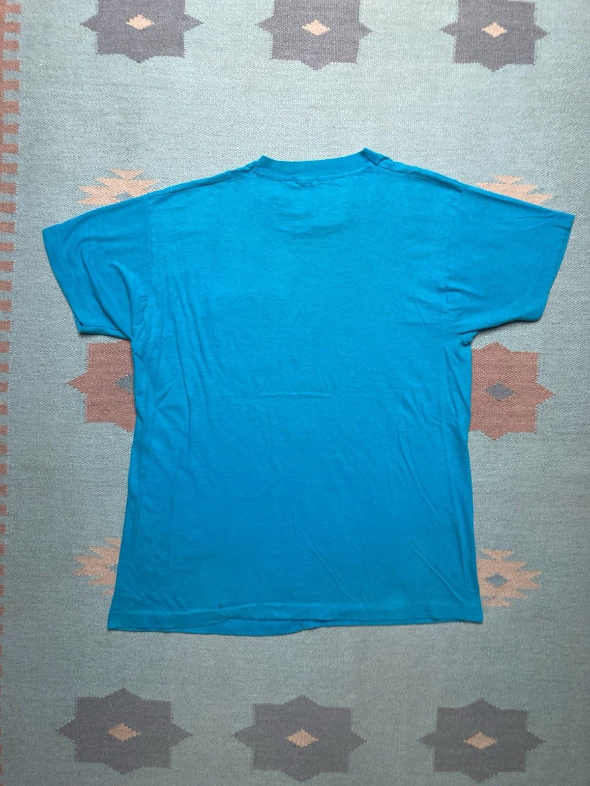Vintage 80s pocket t shirt blank teal fruit of loom cotton soft XL Size US XL / EU 56 / 4 - 8 Thumbnail