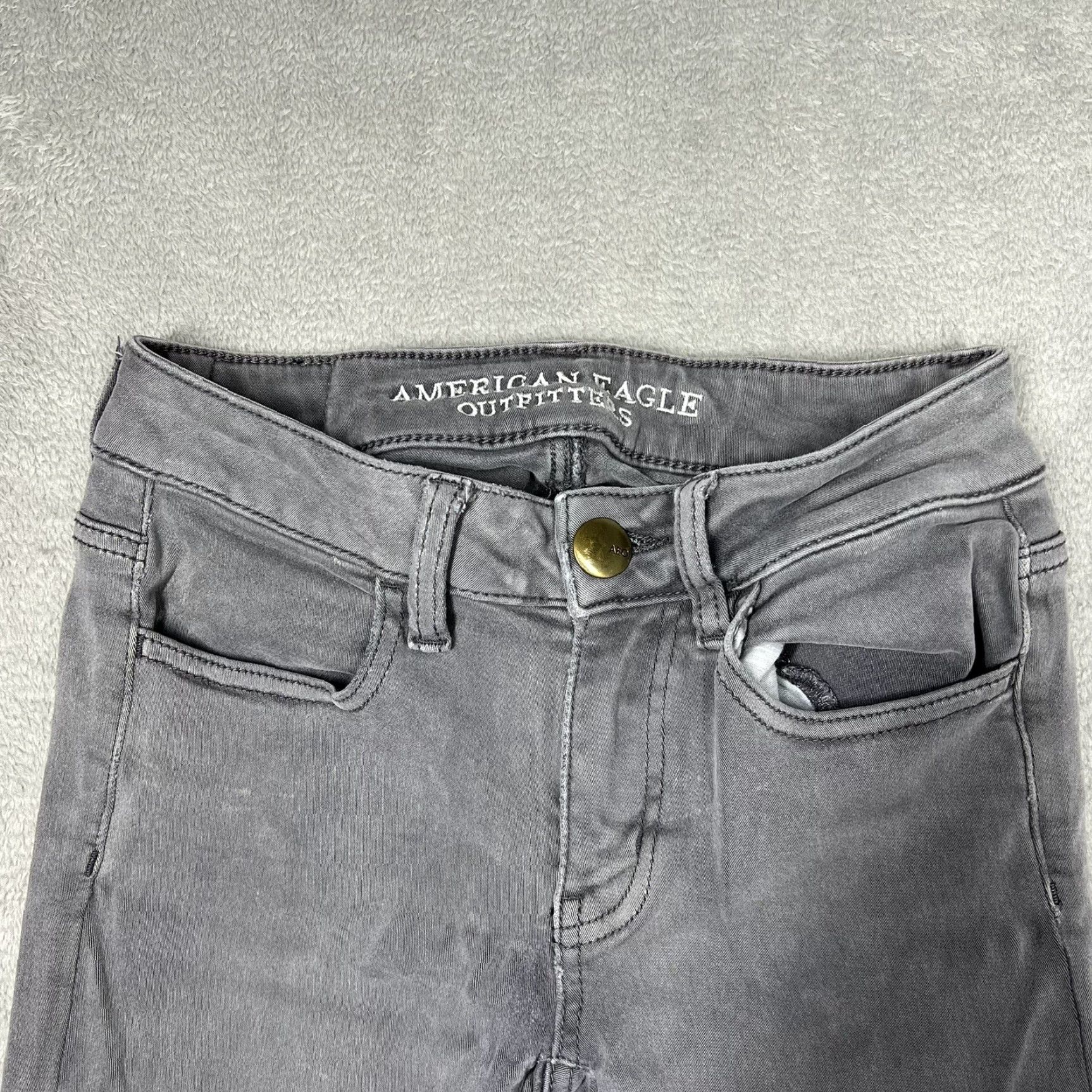 American Eagle Outfitters American Eagle Outfitters Jeans Women 00 Gray Skinny Stretch Denim Size 24" / US 00 / IT 34 - 2 Thumbnail