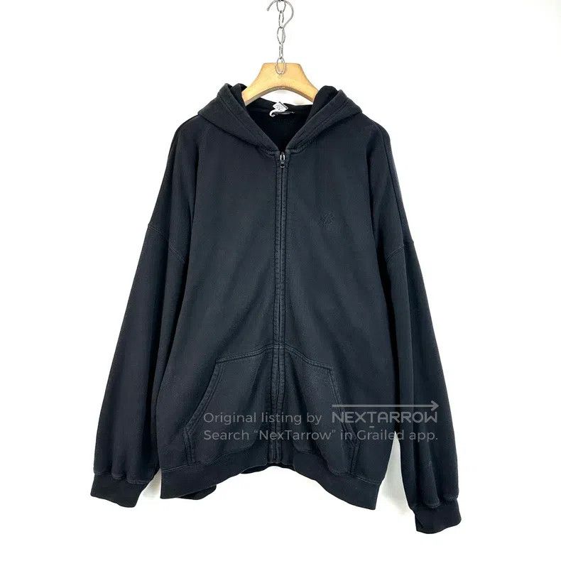 Balenciaga Balenciaga Black Embroidered Logo Zipper Hooded Sweatshirt Size US XS / EU 42 / 0 - 1 Thumbnail