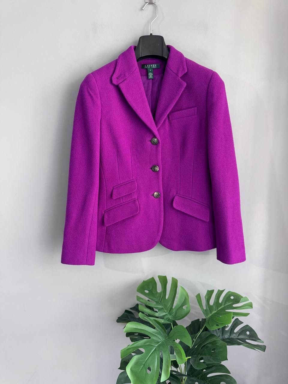 Ralph Lauren Lauren Ralph Lauren Women's Purple Tweed Wool Blazer, US 4 Size XS / US 0-2 / IT 36-38 - 1 Thumbnail