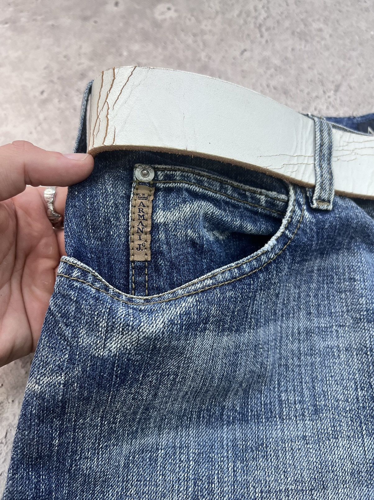 Emporio Armani Vintage Rick Owens Balenciaga Style Armani Jeans Washed 90s Size US 32 / EU 48 - 5 Thumbnail