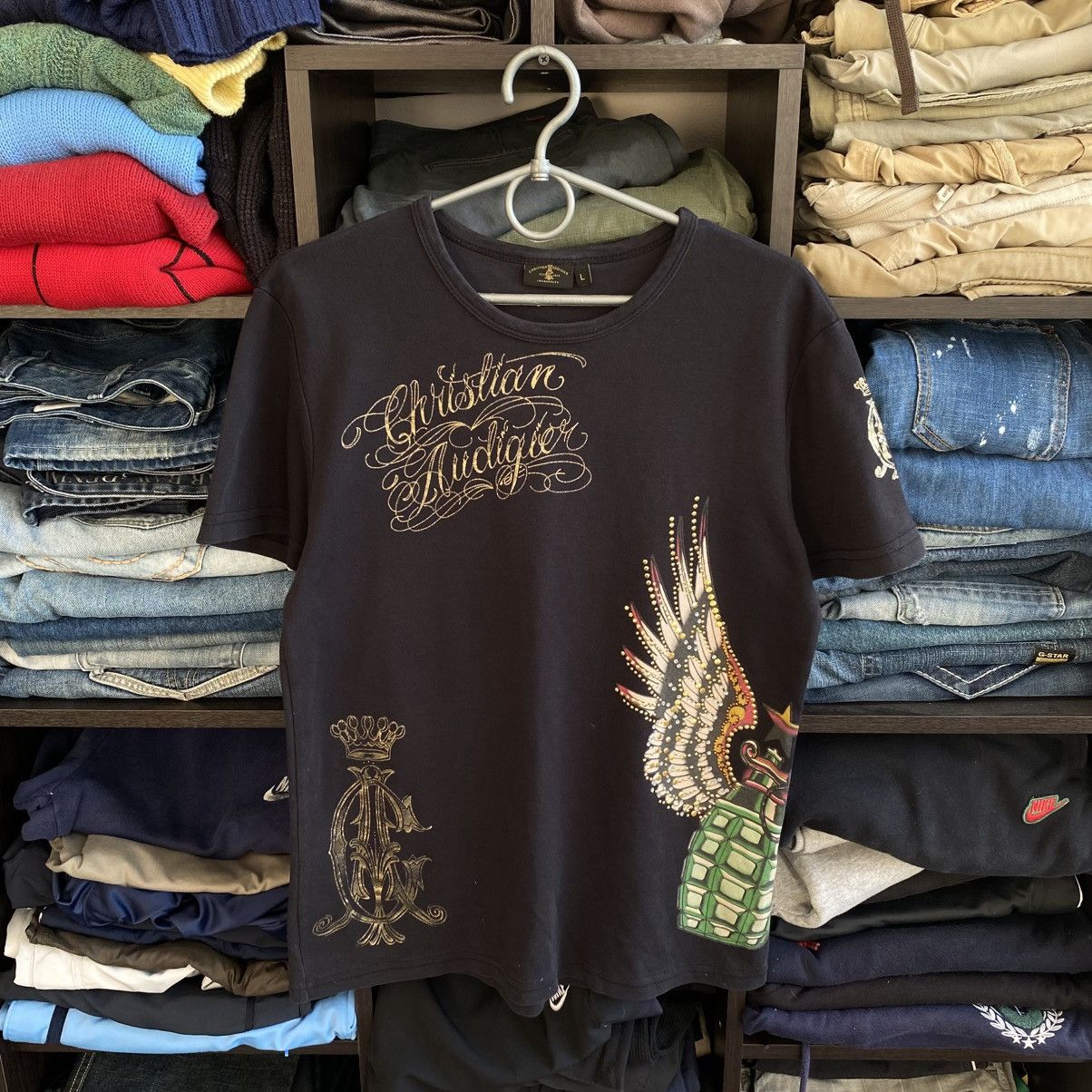 Christian Audigier Designer Christian Audigier ed hardy japanese y2k opium tee Size L / US 10 / IT 46 - 1 Thumbnail