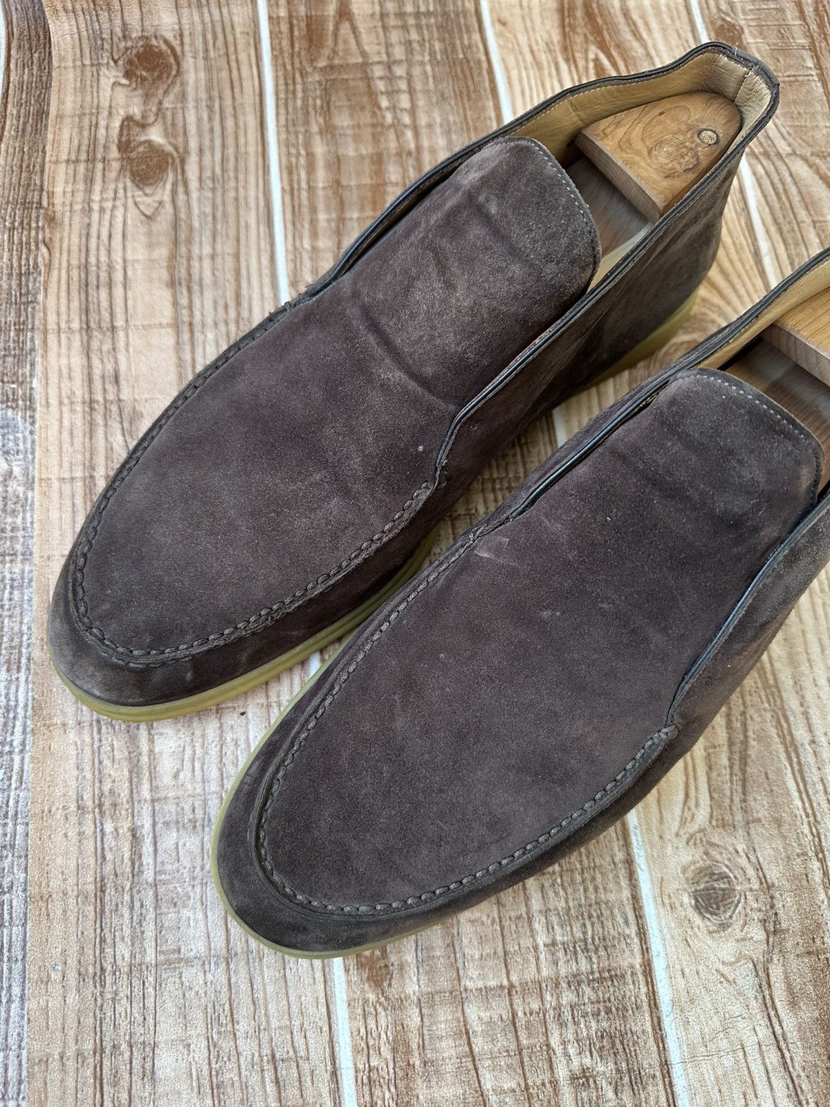 Loro Piana Loro Piana Dark Brown Open Walk Suede Loafers Size US 11 / EU 44 - 5 Thumbnail