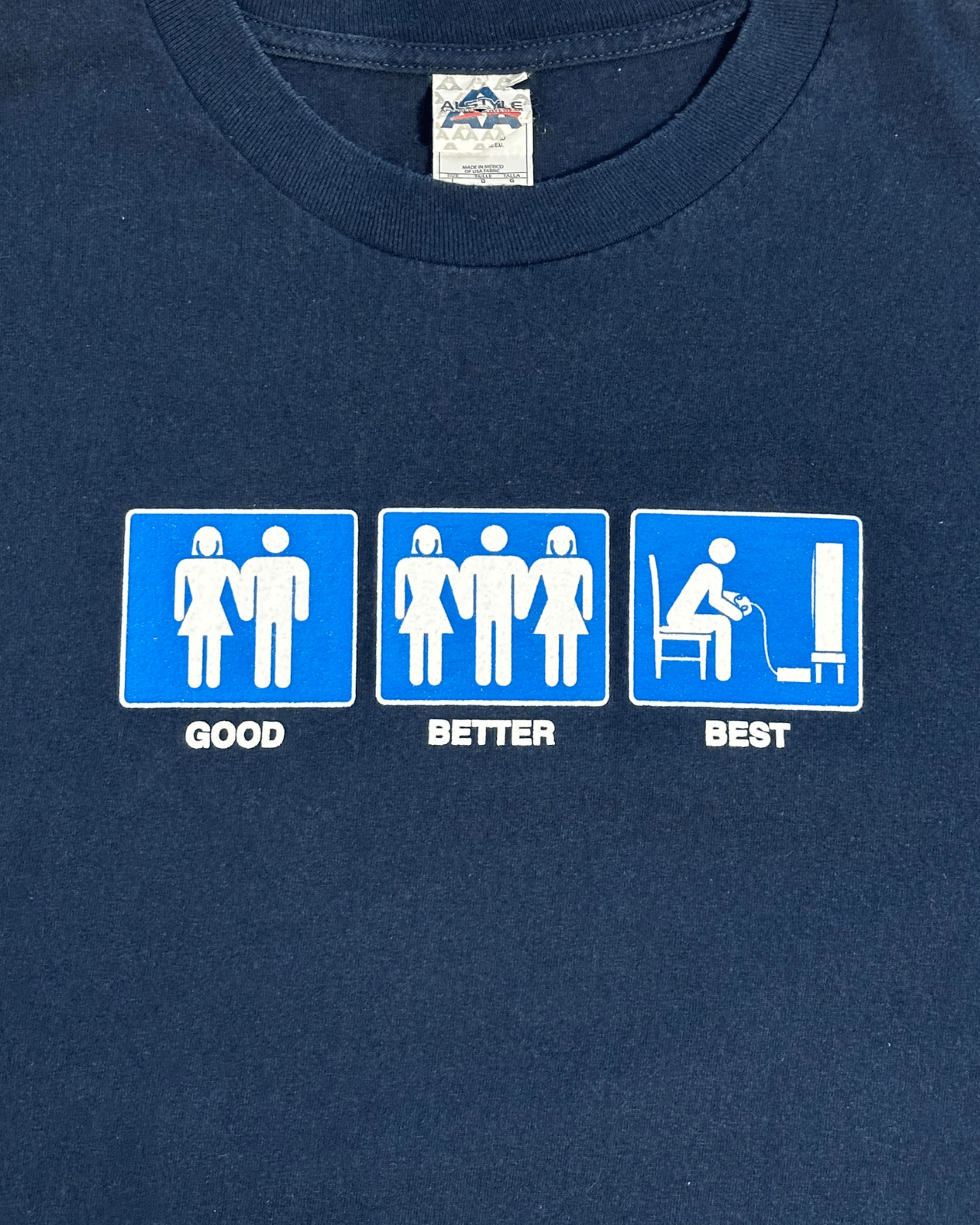 Alstyle × Vintage Vintage "Good, Better, Best" Humor Funny T-Shirt - Large Size US L / EU 52-54 / 3 - 3 Thumbnail