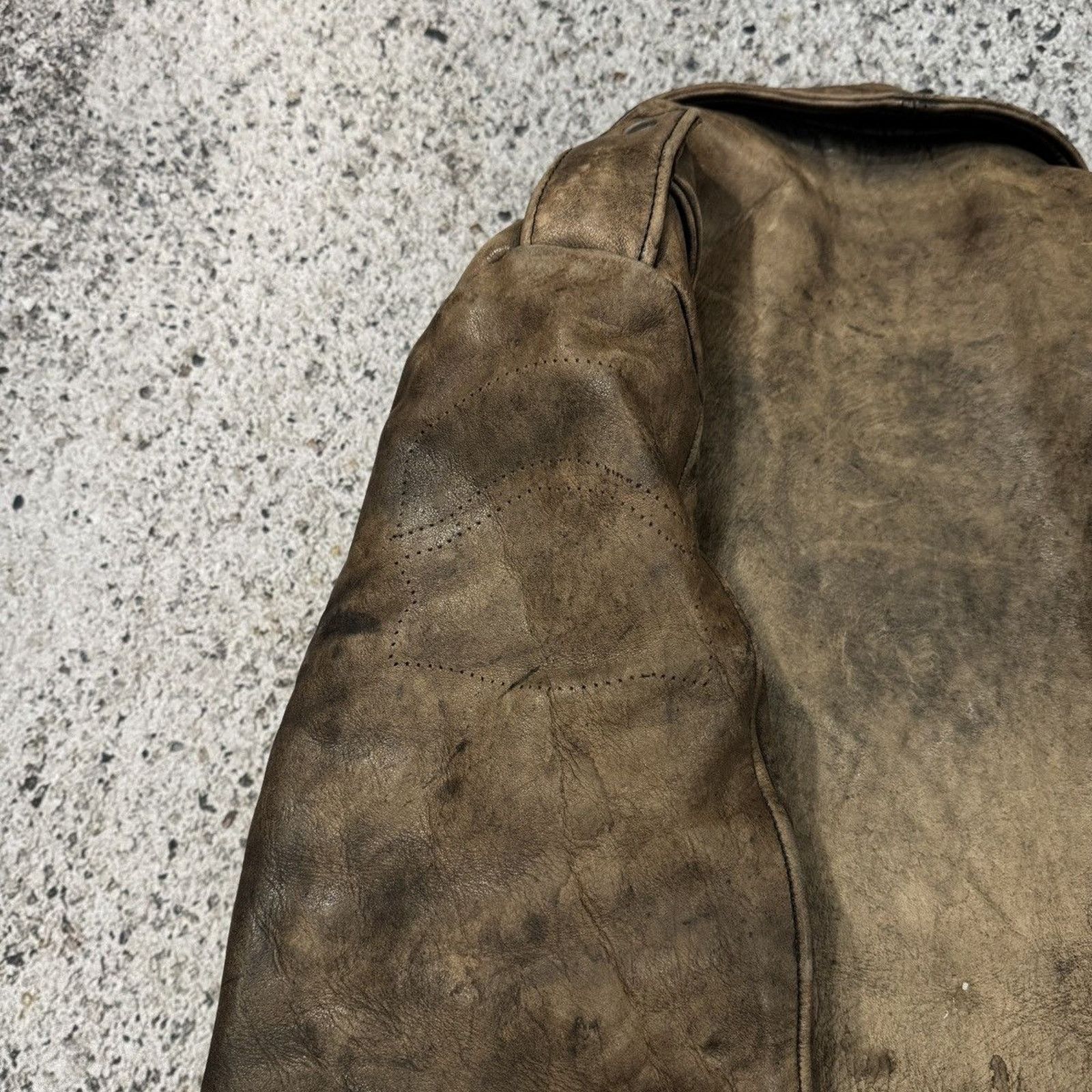 Vintage 90s Aged Faded Leather Motorcycle Jacket ERD Grunge Biker Size US L / EU 52-54 / 3 - 22 Thumbnail