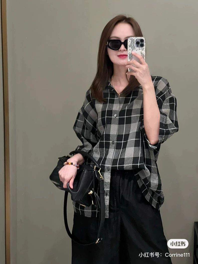 Loewe LOEWE size38 Black and white checkered shirt Size US M / EU 48-50 / 2 - 8 Thumbnail