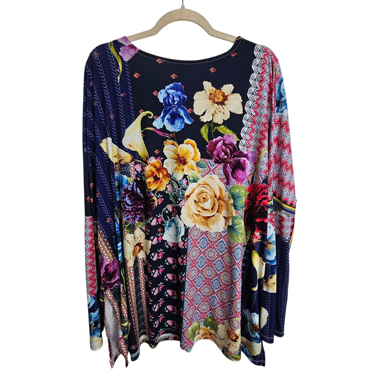 Johnny Was Johnny Was Womens Patchwork Floral Blouse Boho Sz S Hippie Size S / US 4 / IT 40 - 8 Thumbnail