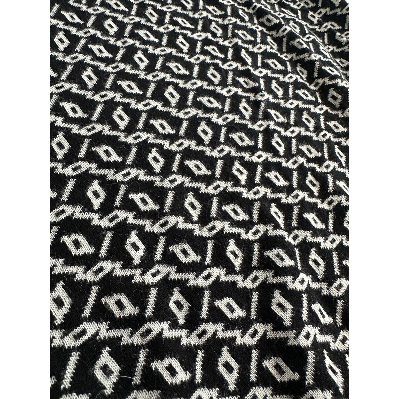 Men's Wearhouse Vintage Black & White Knit Long Sleeve Sweater with Collar Size US M / EU 48-50 / 2 - 2 Thumbnail