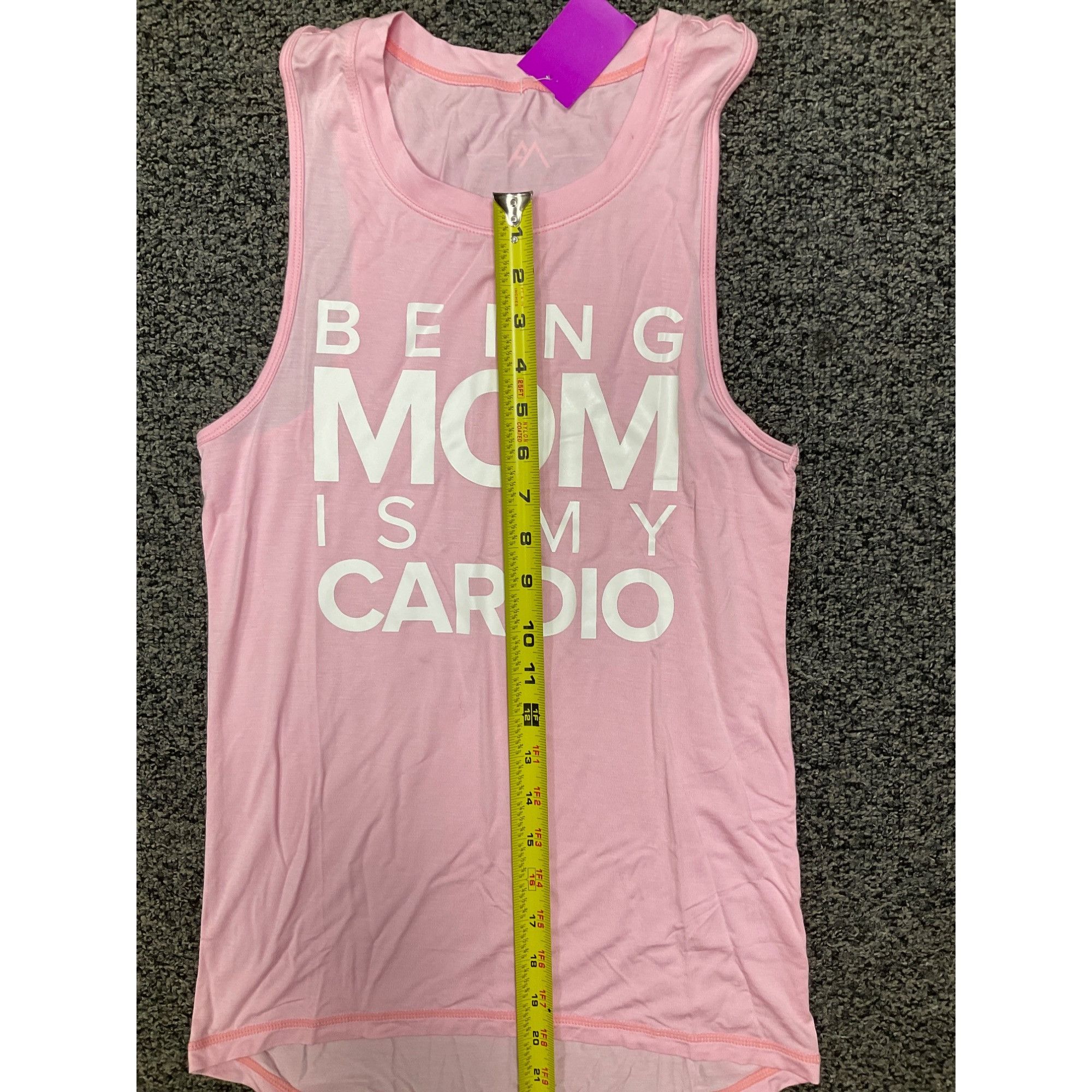 Other Being Mom Is My Cardio Pink Small Sleeveless Tank Top Women' Size S / US 4 / IT 40 - 5 Thumbnail