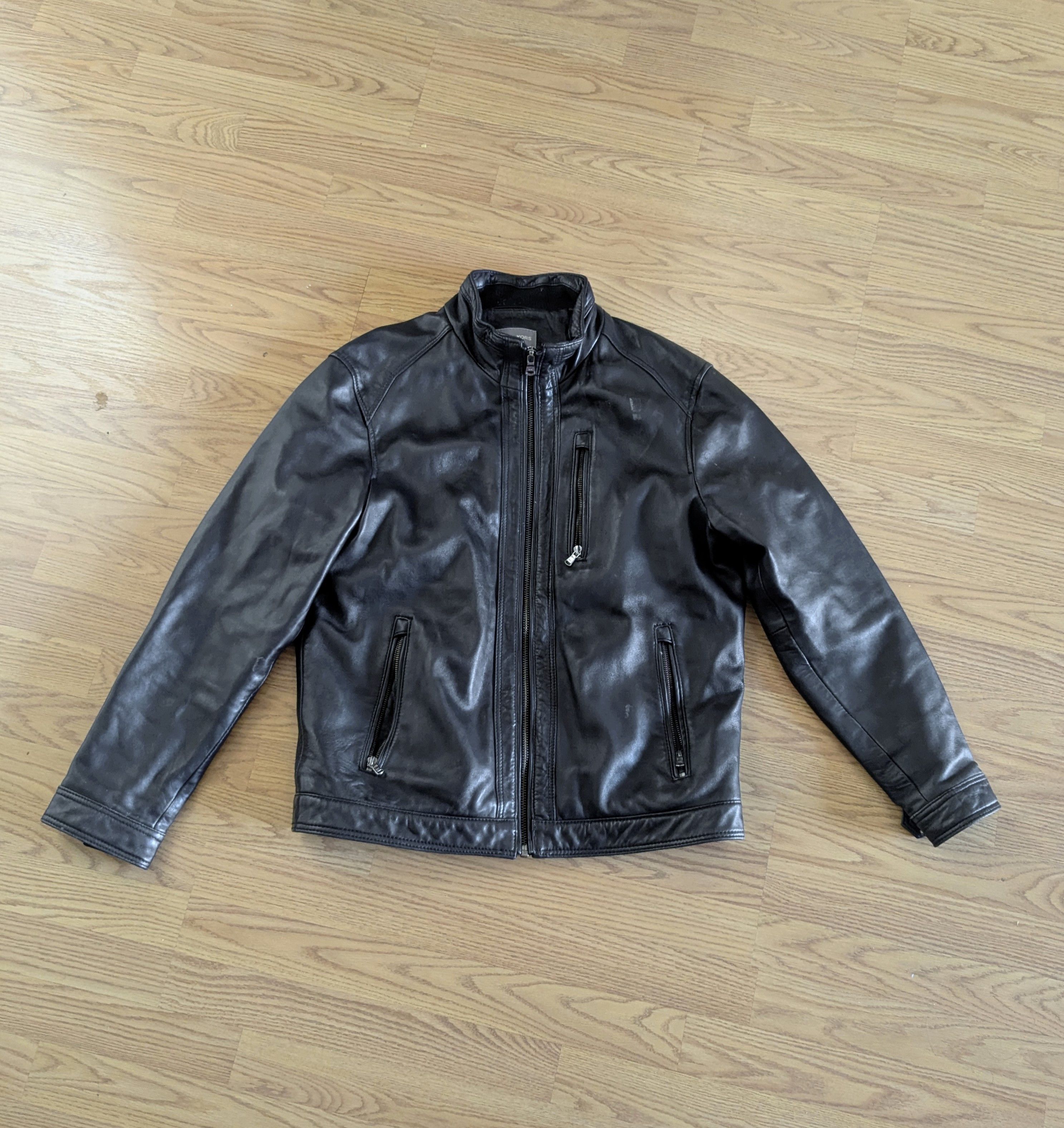 Michael Kors Michael Kors Leather Jacket Black Large Zip Up Size US L / EU 52-54 / 3 - 1 Thumbnail