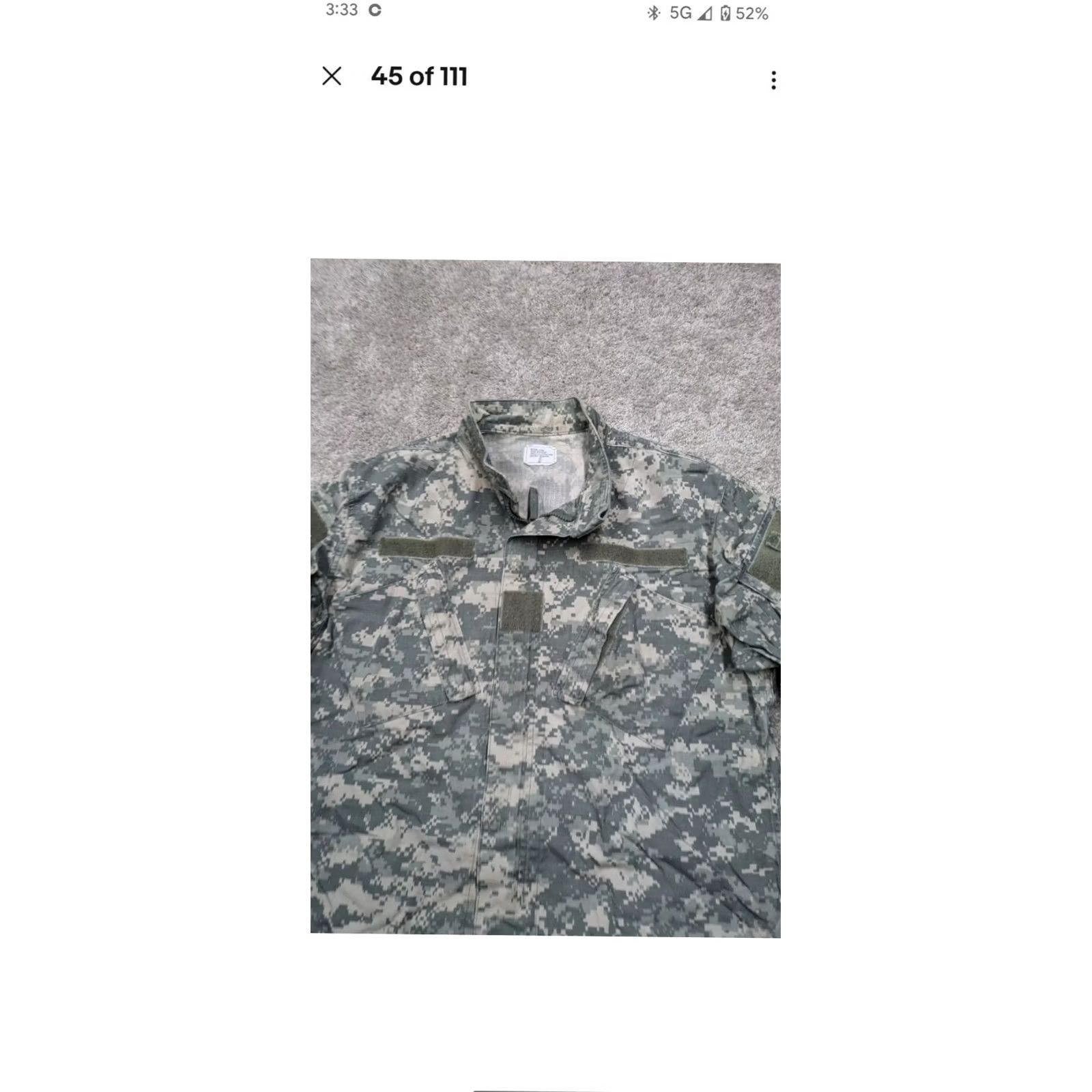 Vintage US Army Jacket Mens M Medium Camo Collared Zip Digital Camo Short Size US 31 - 2 Thumbnail
