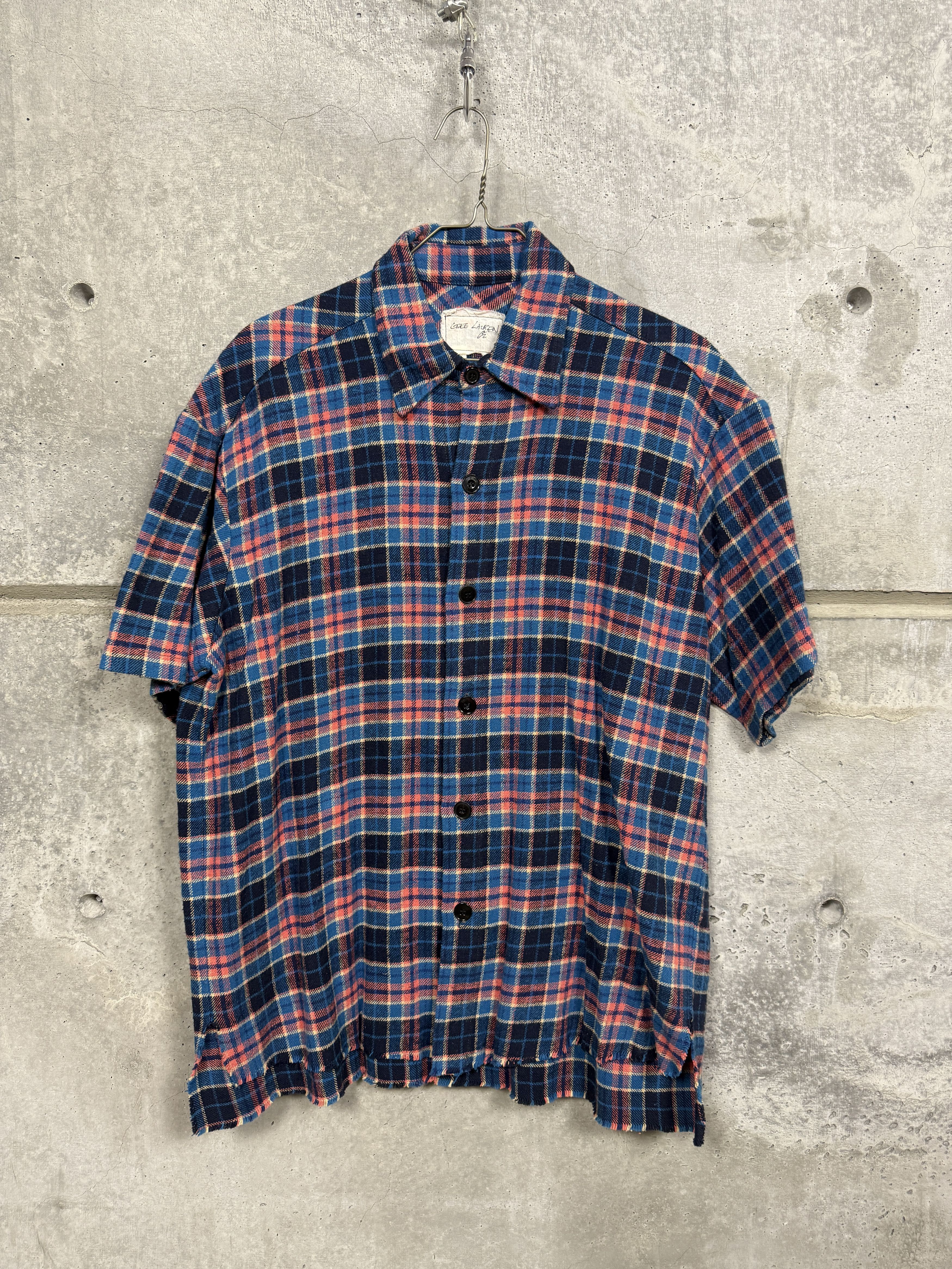 Greg Lauren $795 Greg Lauren Plaid Short Sleeve Shirt Size US L / EU 52-54 / 3 - 4 Thumbnail