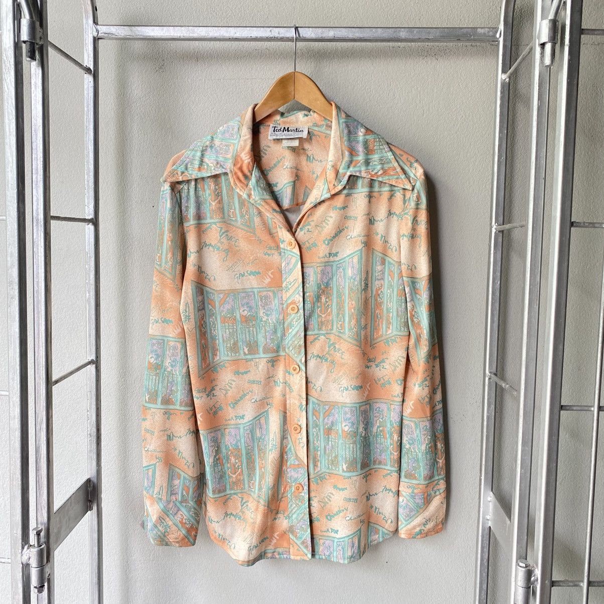 Designer × Japanese Brand Ted Martin Vintage Pastel Art Print Shirt Size M / US 6-8 / IT 42-44 - 1 Thumbnail
