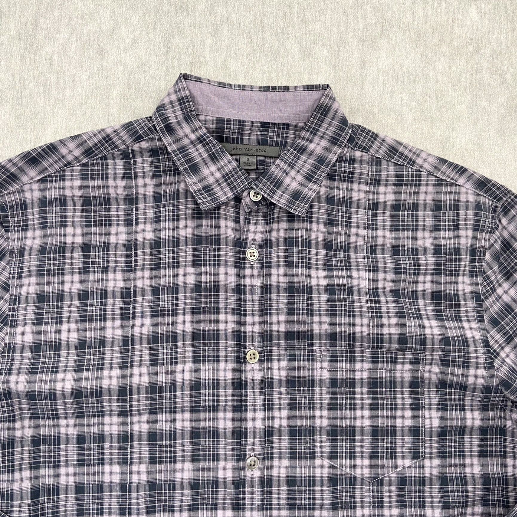 John Varvatos John Varvatos Shirt Adult Small Purple Plaid Button-Up Long Sleeve Cotton Mens S Size US S / EU 44-46 / 1 - 3 Thumbnail