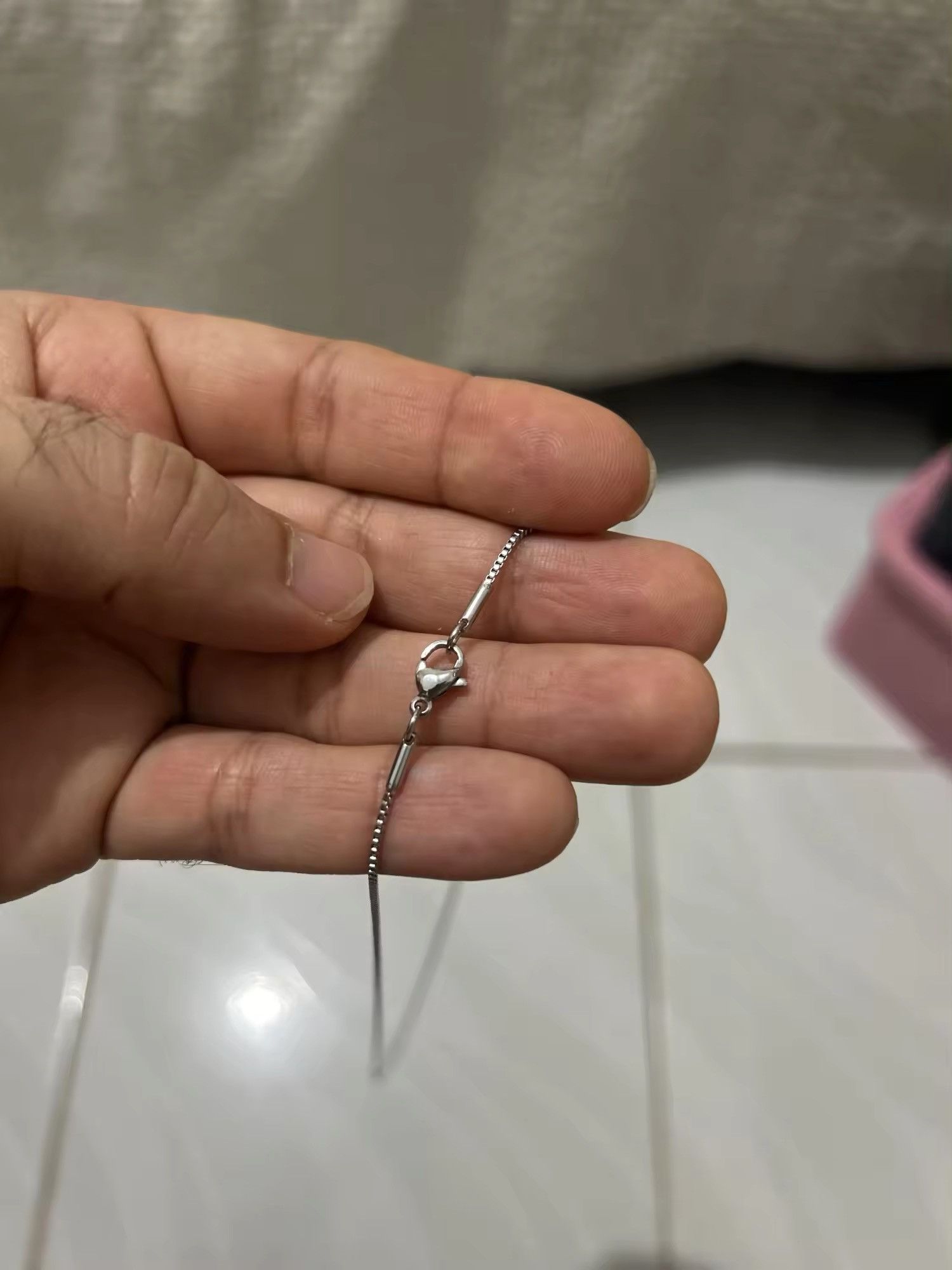 Other 1mm Steel Box Chain Choker Necklace Size ONE SIZE - 5 Thumbnail