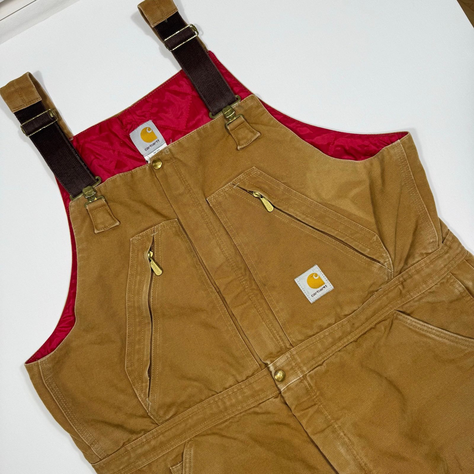 Carhartt Vintage Carhartt Duck Canvas Insulated Overalls Quilt Lined Size US XL / EU 56 / 4 - 1 Thumbnail