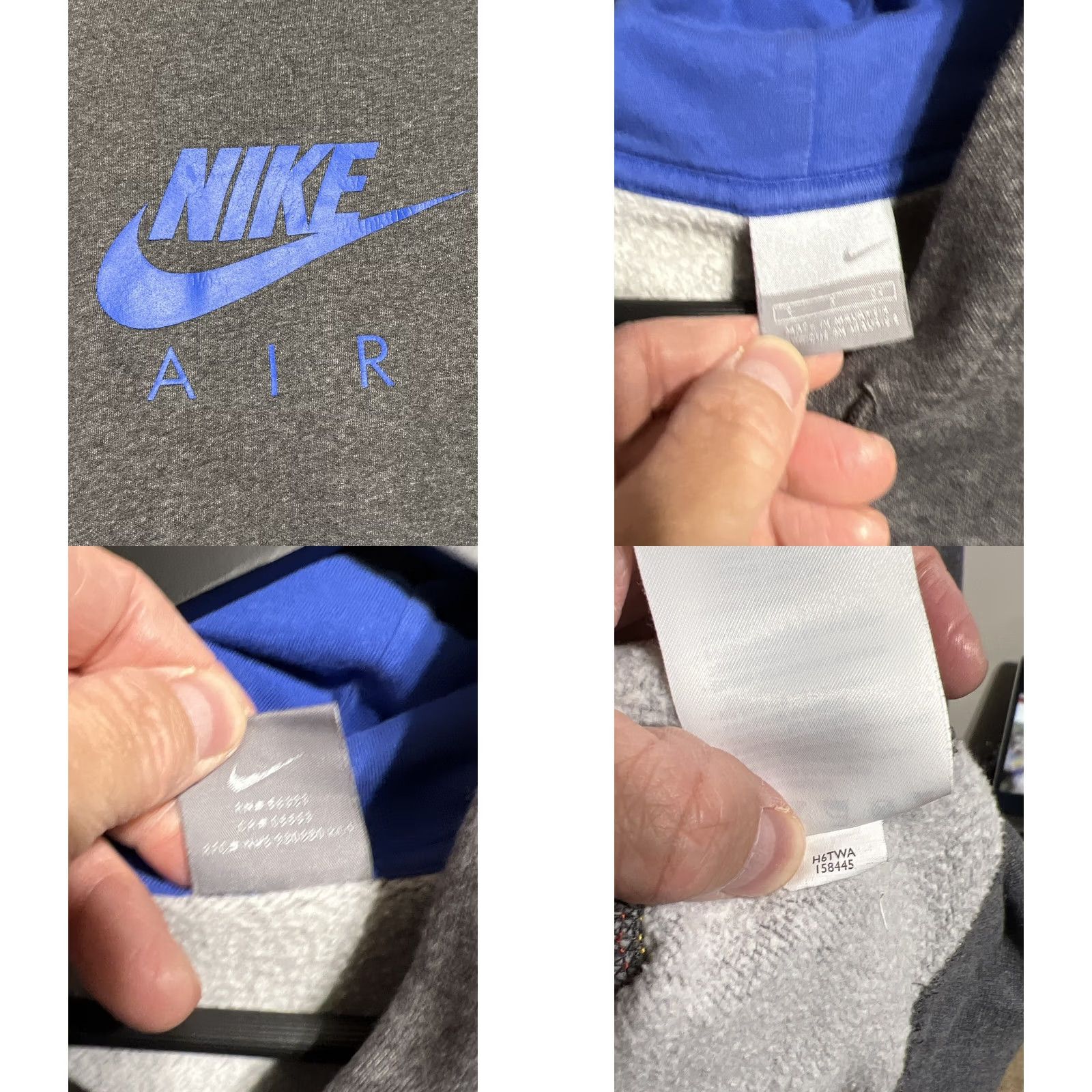Nike Nike Air Hoodie Graphic Pullover Sweatshirt Gray Small Y2K Alex Fu Mens Hoodie Pullover Nike Air Heritage Collection Size US S / EU 44-46 / 1 - 8 Thumbnail