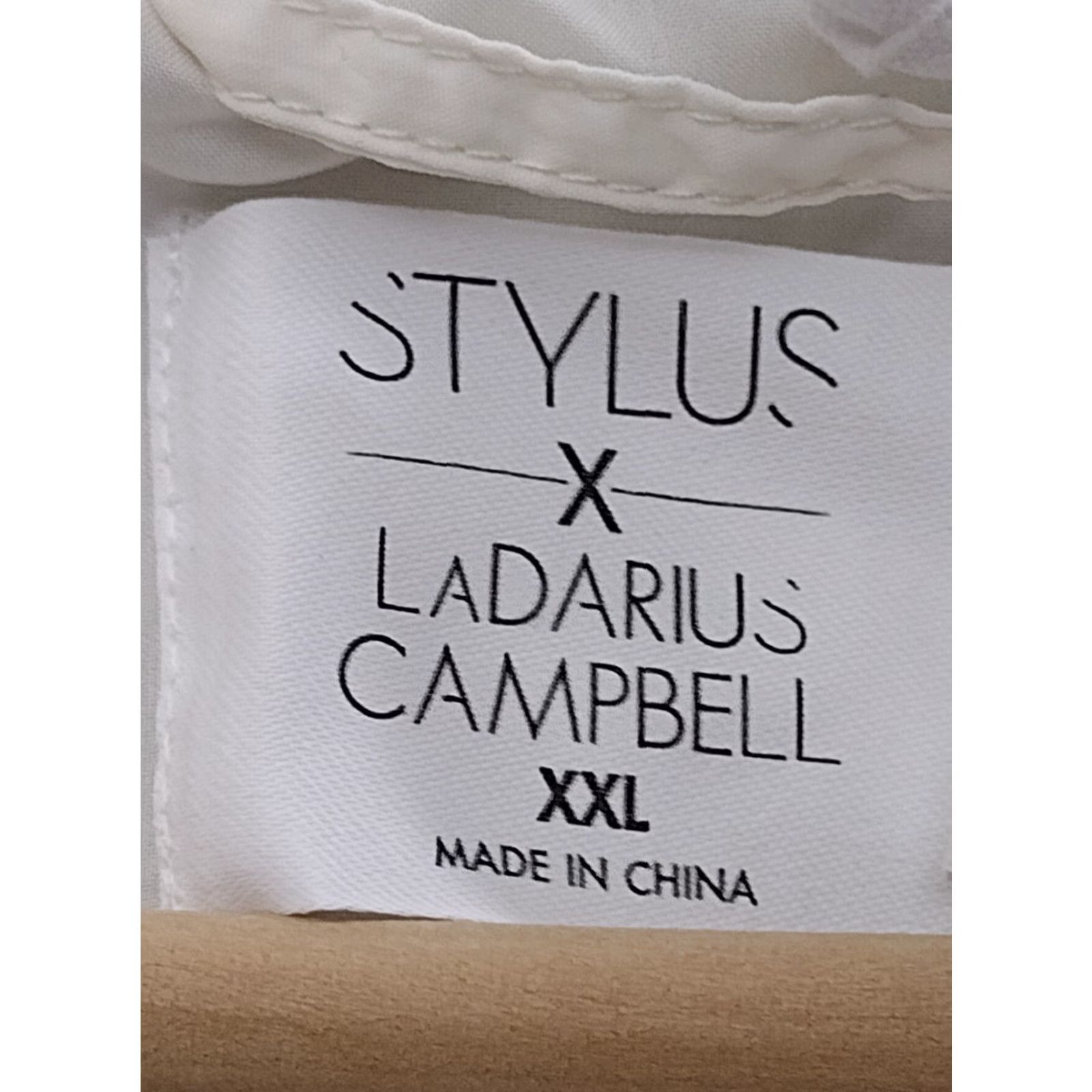 Vintage Stylus x LaDarius Campbell Men's Jacket Adult XXL Ivory Pockets Inner Nylon Snap Closure Solid Pattern Button-Down Collar Mid-Length Pockets Rain Coat Size US XXL / EU 58 / 5 - 7 Thumbnail