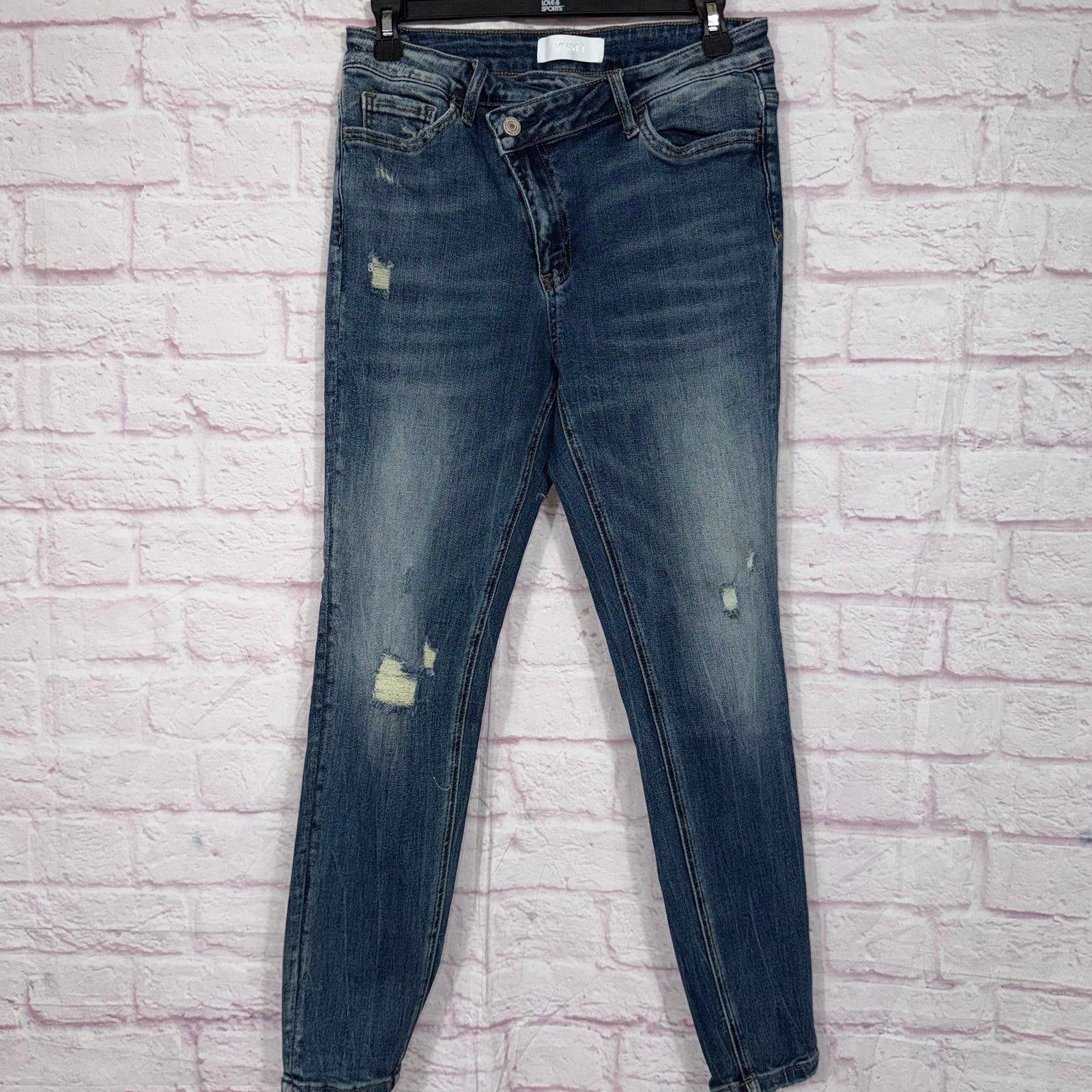 Other Vervet Blue Size 29 Crossover Distressed Skinny Jeans Size 29" - 1 Thumbnail
