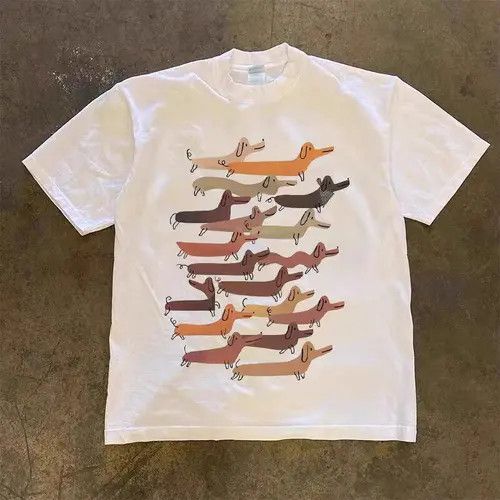 VIBE Street Hip Hop Puppy Print Casual Short Sleeve T-Shirt Size US M / EU 48-50 / 2 - 3 Thumbnail