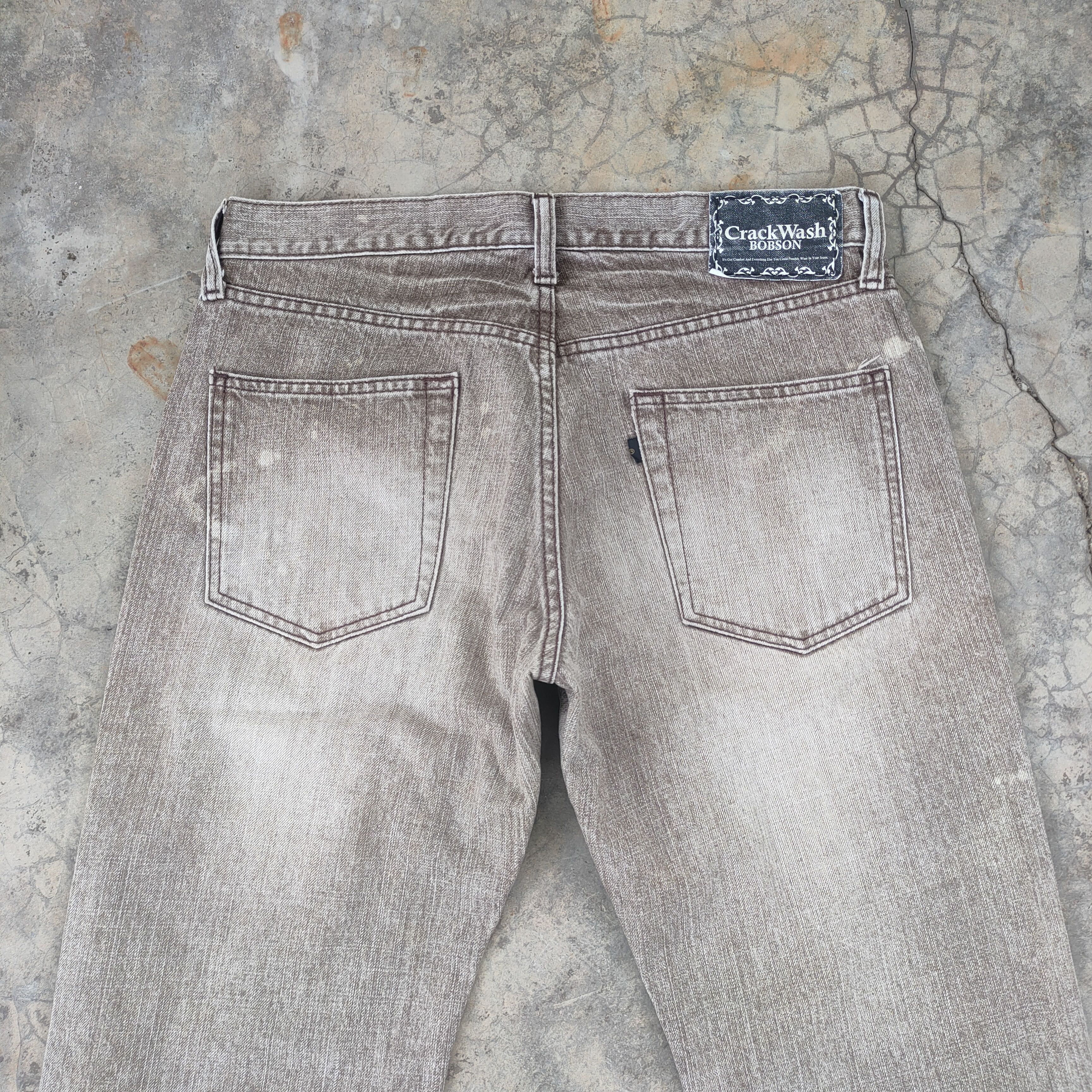 Japanese Brand W32×33 VINTAGE CRARK WASH FADED BROWN DISTRESSED JEAN PANTS Size US 32 / EU 48 - 9 Thumbnail