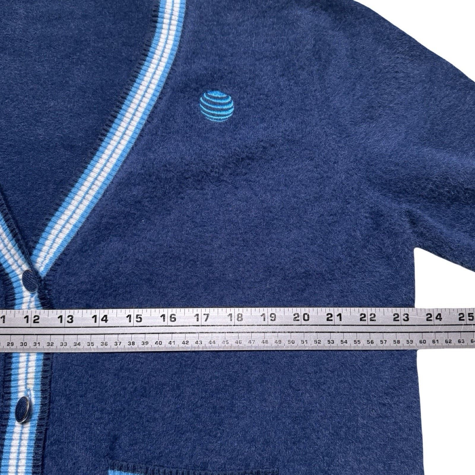 Other AT&T Employee Fuzzy Cardigan Blue Striped Size XL Size XL / US 12-14 / IT 48-50 - 5 Thumbnail