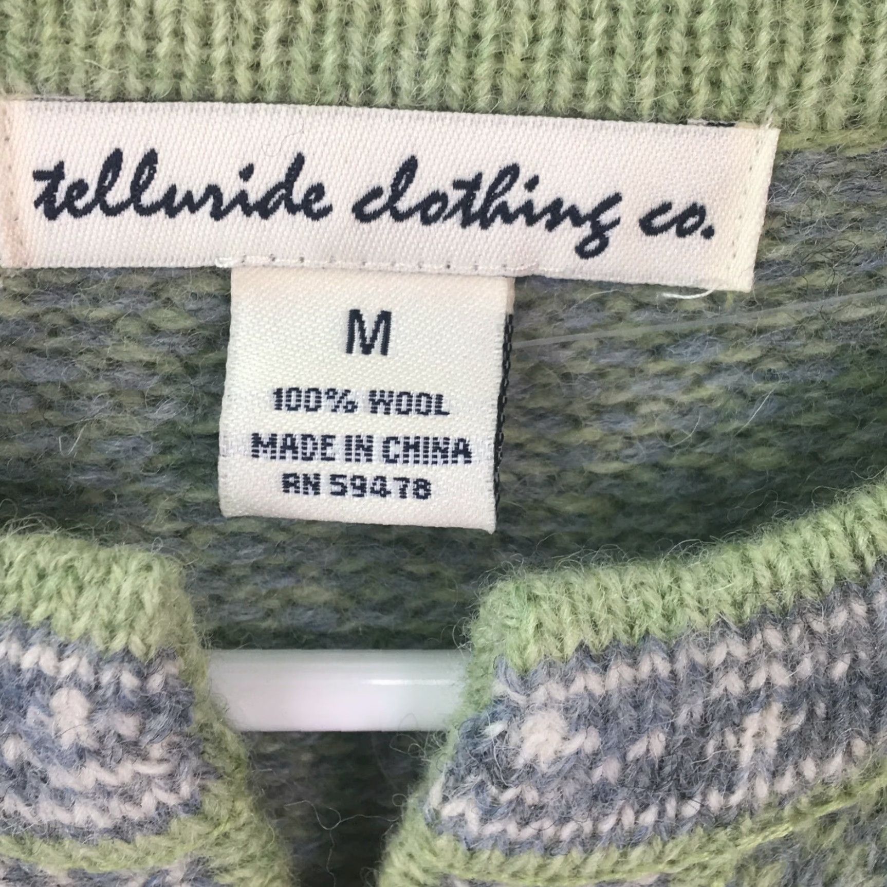CO VINTAGE Telluride Clothing Co Nordic Wool Cardigan Sweater Womens Medium Green Casual 90s Size M / US 6-8 / IT 42-44 - 6 Thumbnail