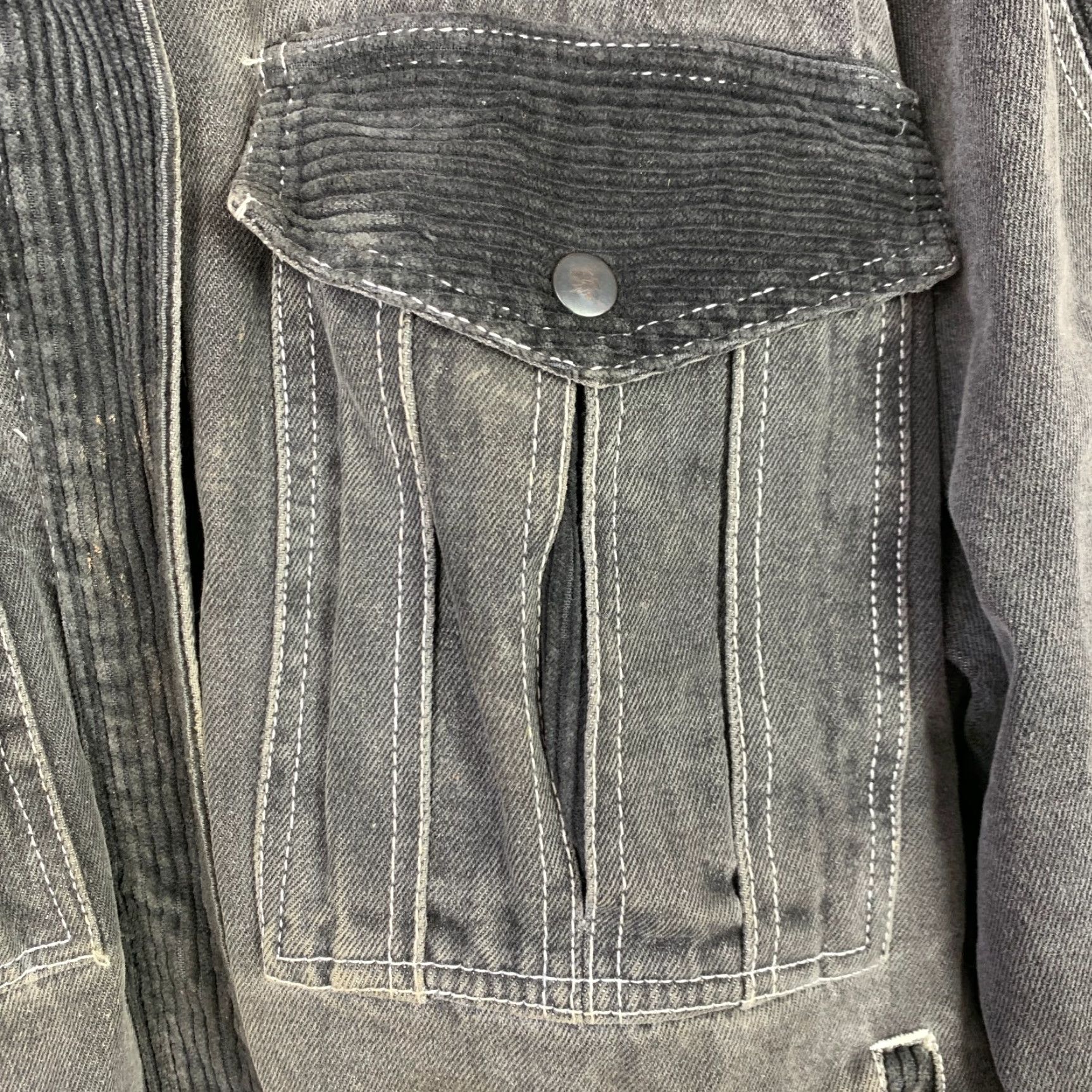 Vintage VINTAGE 90s Oversized Black Denim Grunge Jean Jacket Womens Large Size 36" / US 14 / IT 50 - 2 Thumbnail