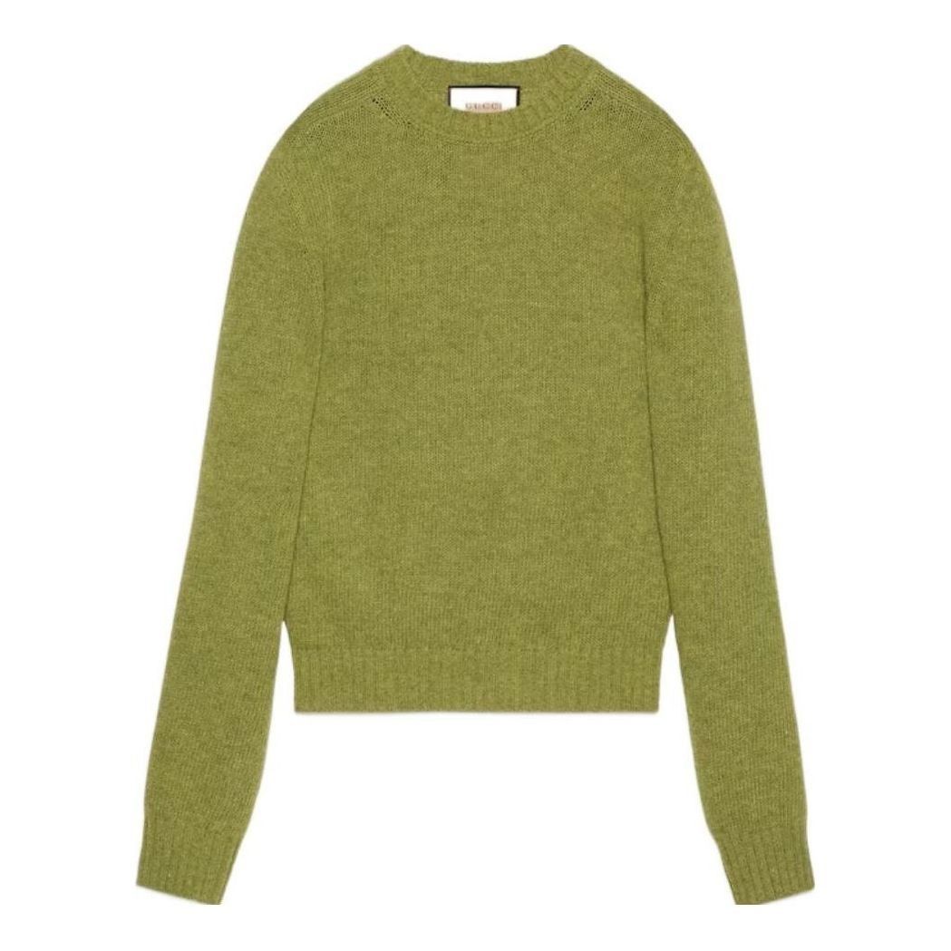 Gucci o1loc1c0925 Wool Jumper With Gucci Embroidery in Green Size US M / EU 48-50 / 2 - 1 Thumbnail