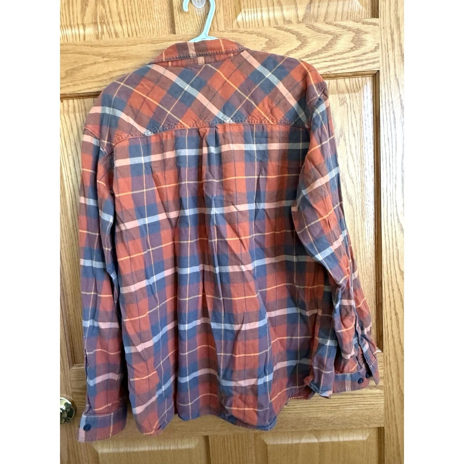 Vintage Columbia Flannel Shirt Orange/Blue Plaid Mens XL Omniwick Long Sleeve Outdoors Shirt Size US XL / EU 56 / 4 - 2 Thumbnail