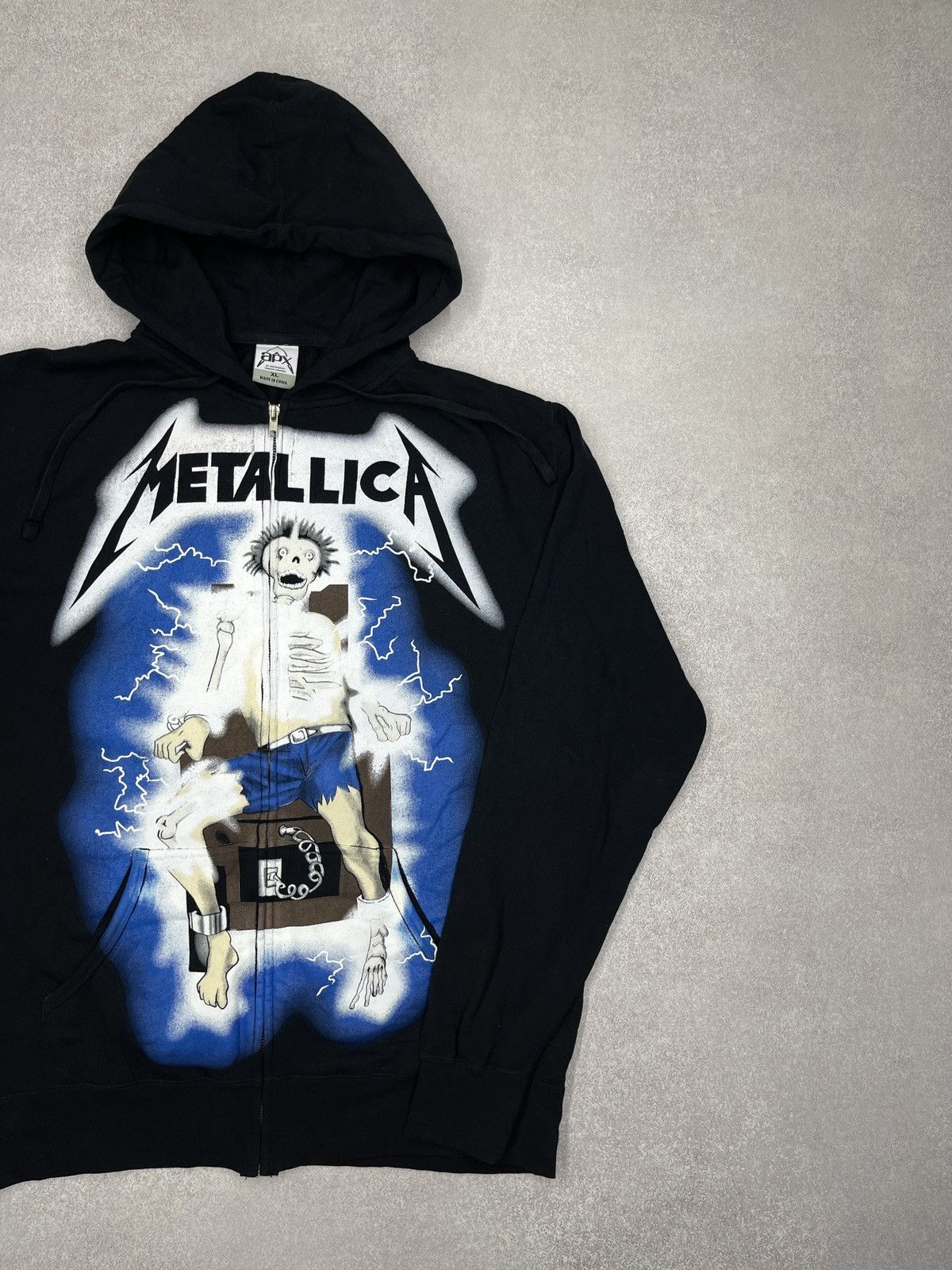 Metallica Vintage APX Metallica Black Zip Hoodie Double Big Logo Skull Size US XL / EU 56 / 4 - 3 Thumbnail